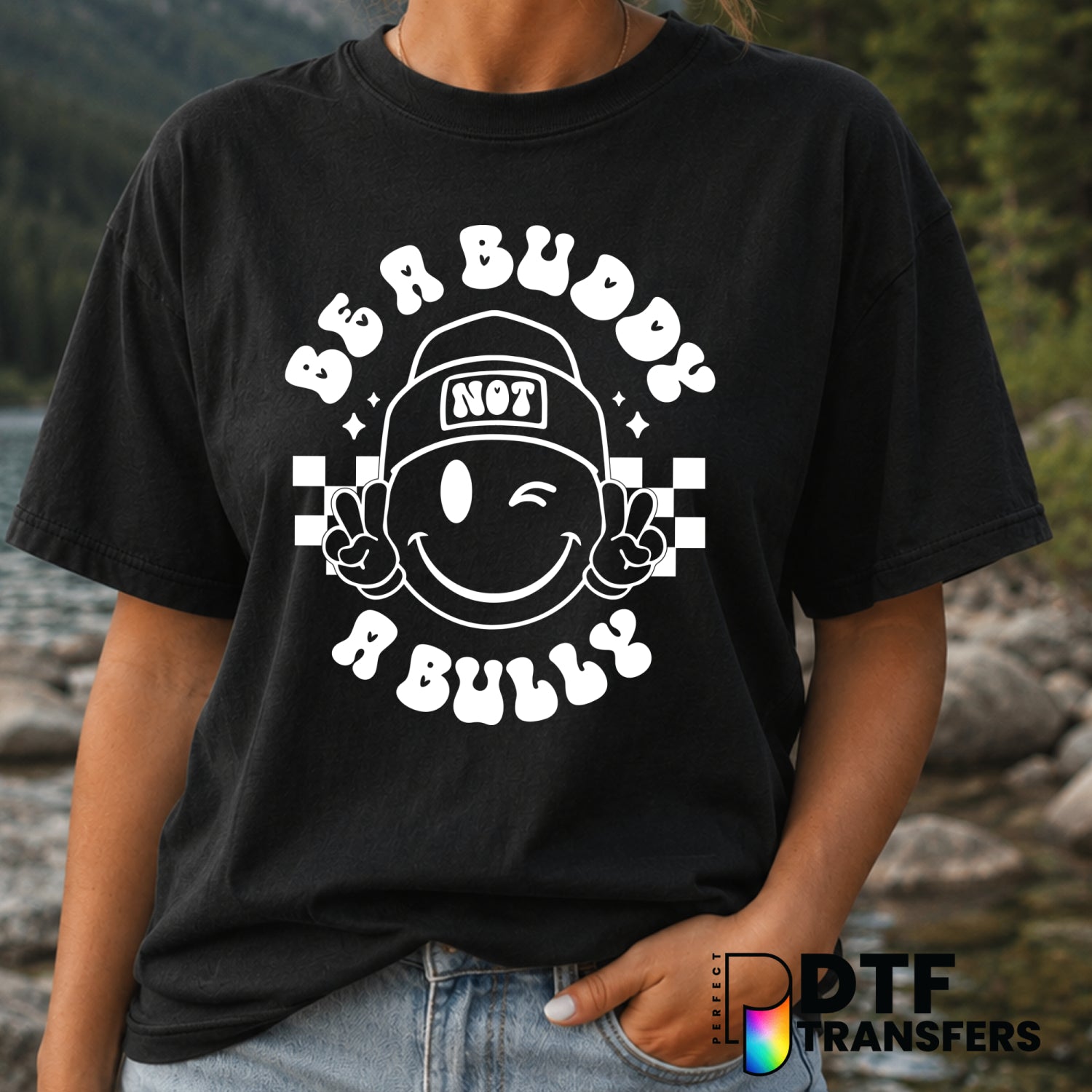 Be A Buddy Not A Bully – Anti-Bullying DTF Transfer (view 2 of 2) – by Perfect DTF Transfers – Premade DTF Transfers – Ant...