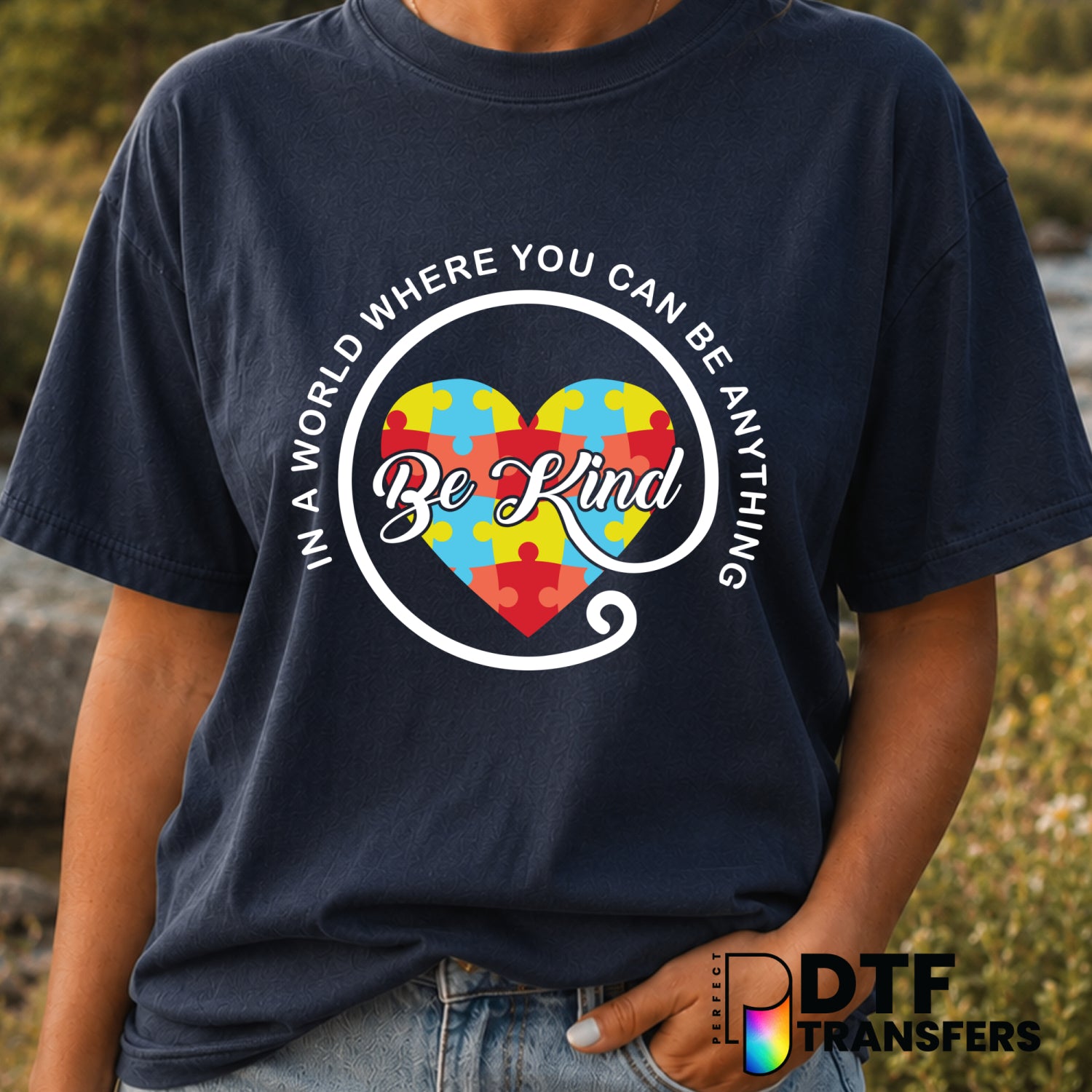 Be Kind Puzzle Piece – Anti-Bullying DTF Transfer (view 2 of 2) – by Perfect DTF Transfers – Premade DTF Transfers – Anti-...