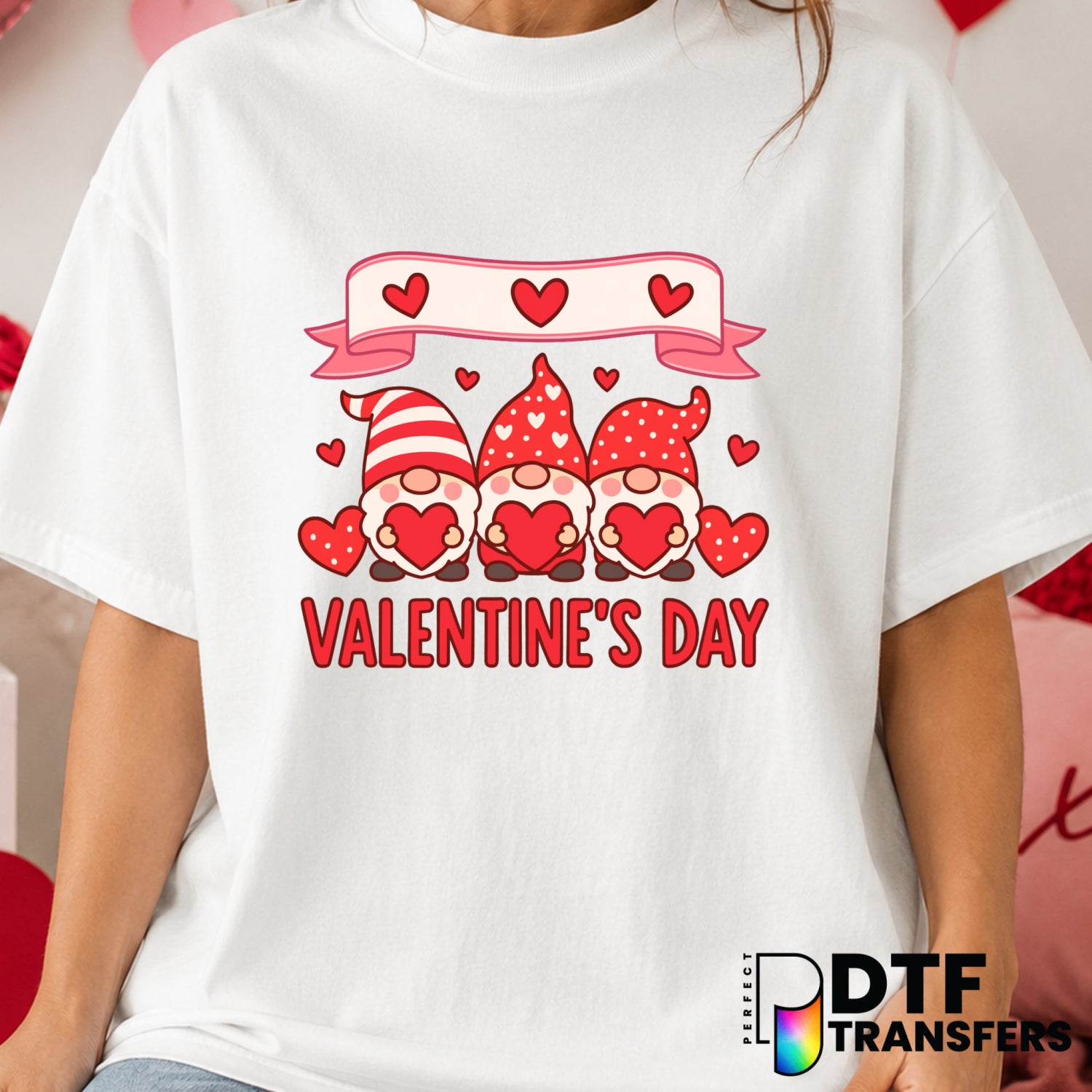 Be Mine Gnome – Valentine's Day DTF Transfer (view 2 of 2) – by Perfect DTF Transfers – Premade DTF Transfers – Valentine'...