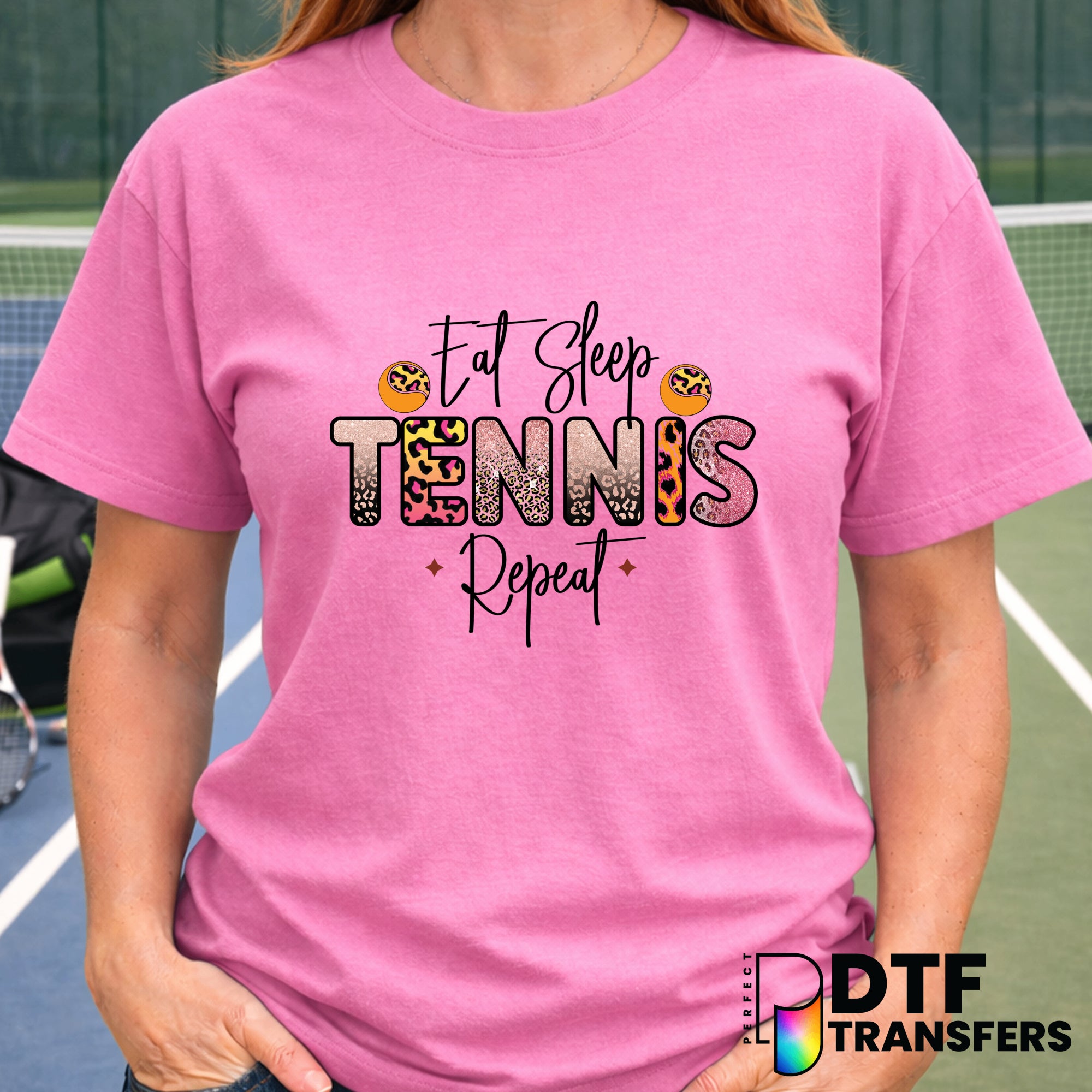 Eat Sleep Tennis Repeat – Tennis DTF Transfer