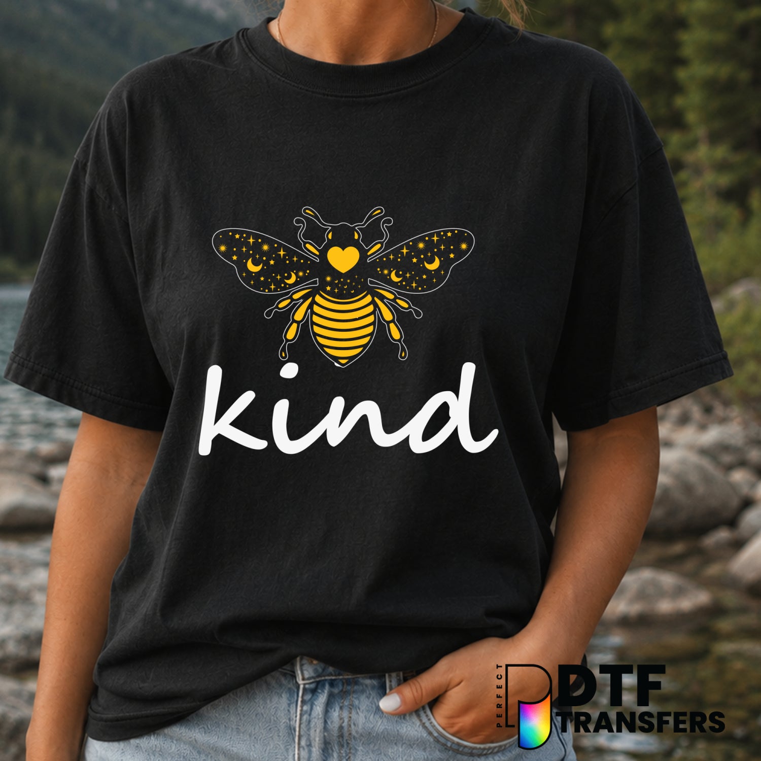 Bee Kind – Anti-Bullying DTF Transfer (view 2 of 2) – by Perfect DTF Transfers – Premade DTF Transfers – Anti-Bullying, Ki...