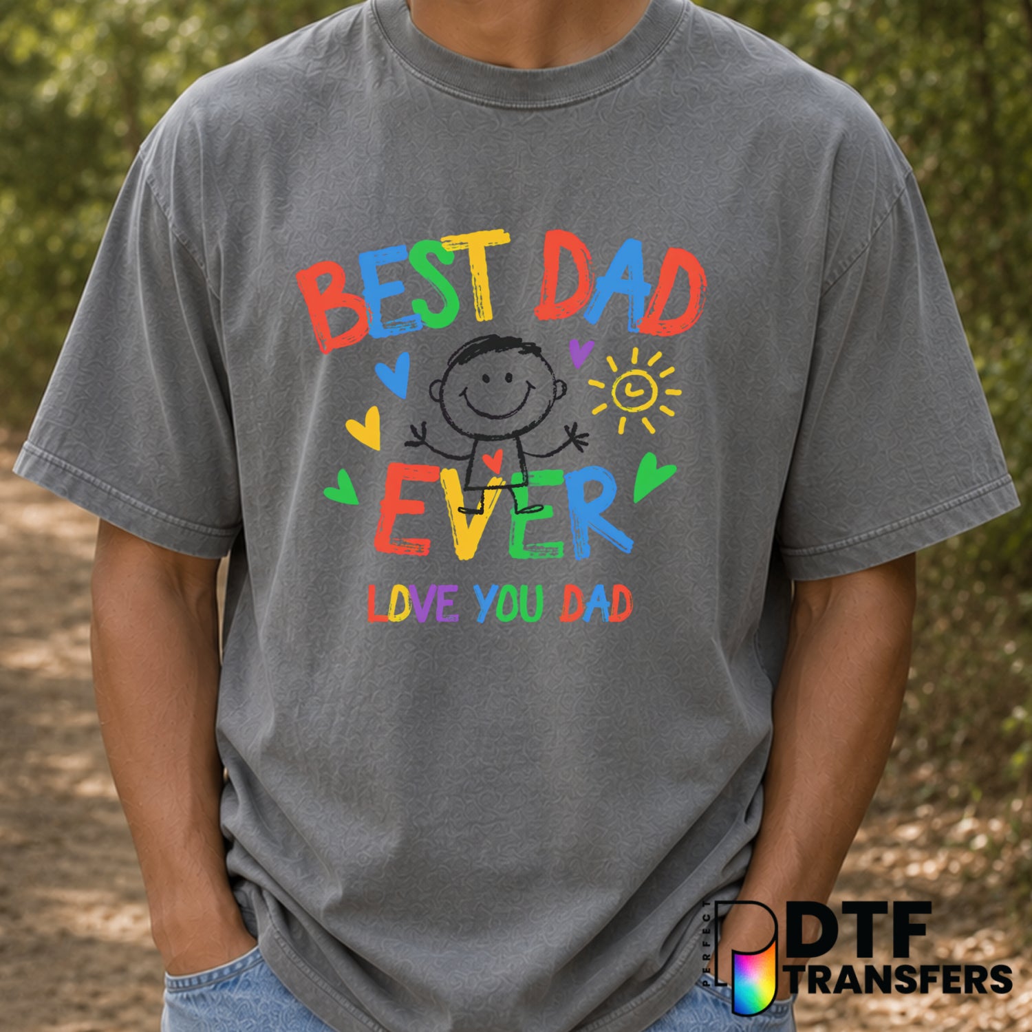 Best Dad Ever – Father's Day DTF Transfer (view 2 of 2) – by Perfect DTF Transfers – Premade DTF Transfers – Father's Day,...