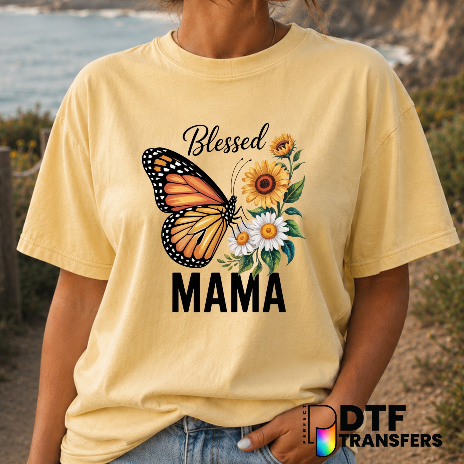 Blessed Mama – Mother's Day DTF Transfer (view 1 of 2) – by Perfect DTF Transfers – Premade DTF Transfers – Mother's Day, Mom