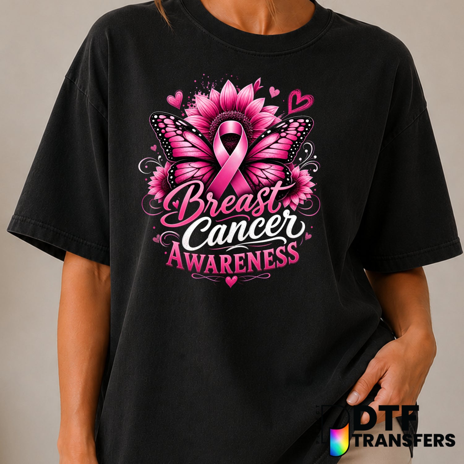 Breast Cancer Awareness – Cancer Awareness DTF Transfer (view 2 of 2) – by Perfect DTF Transfers – Premade DTF Transfers –...