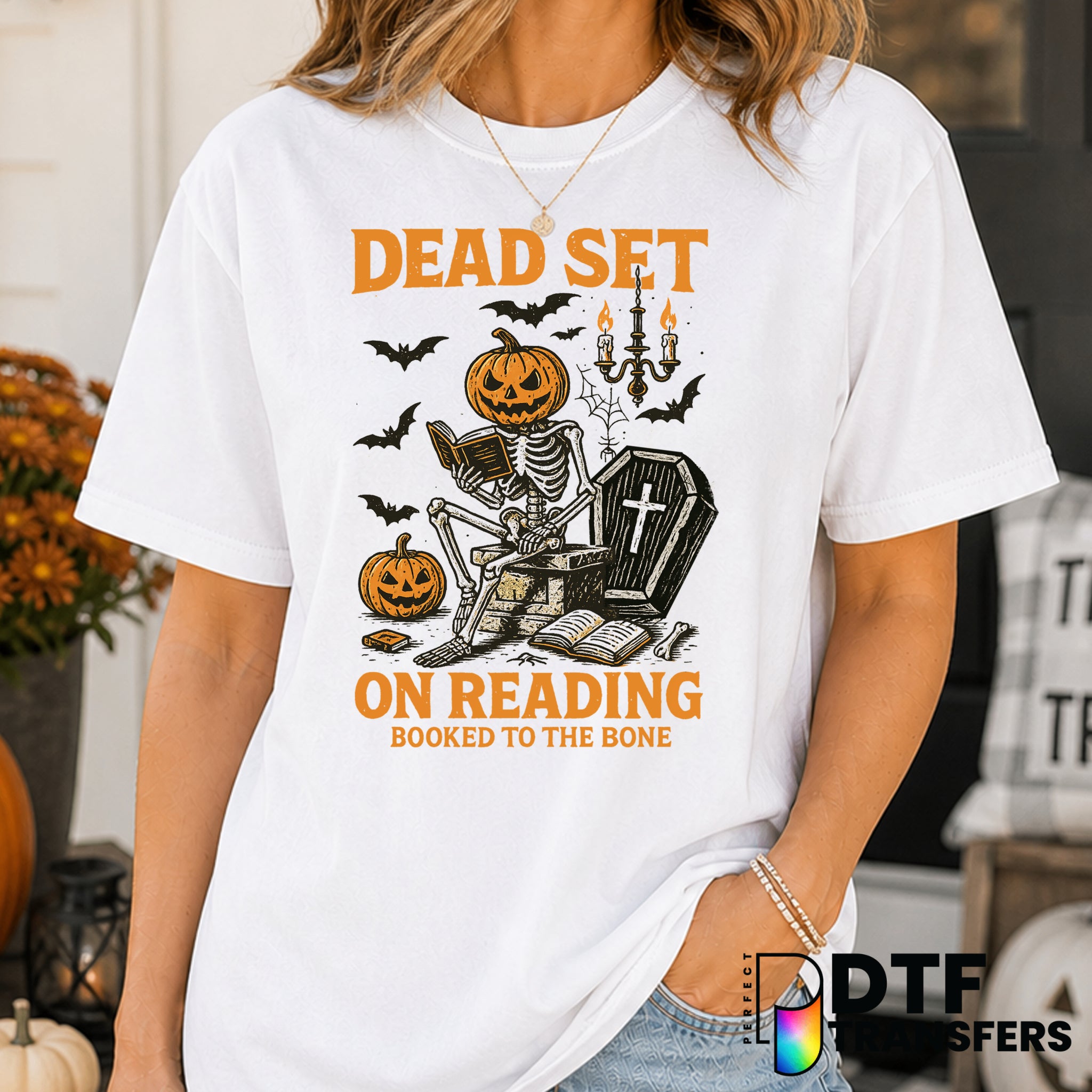 Dead Set on Reading Halloween – Halloween DTF Transfer