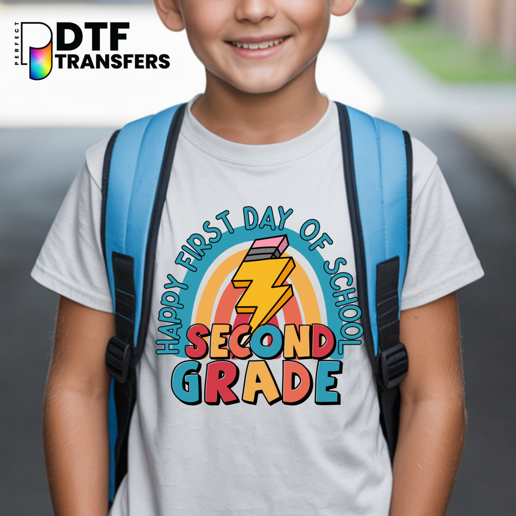 Happy First Day of School Second Grade Welcome Back to School – Teacher DTF Transfer