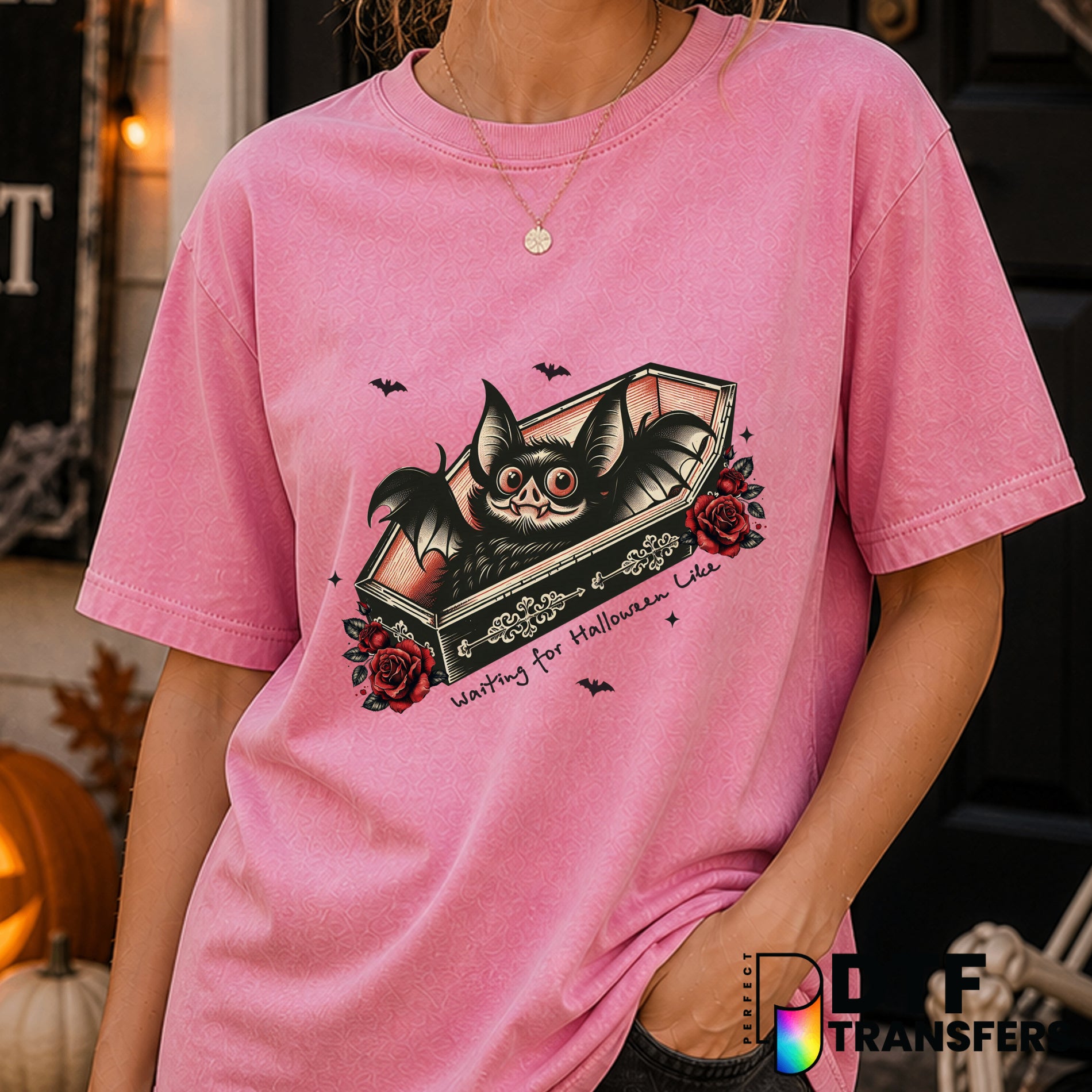 Waiting for Halloween Like – Halloween DTF Transfer