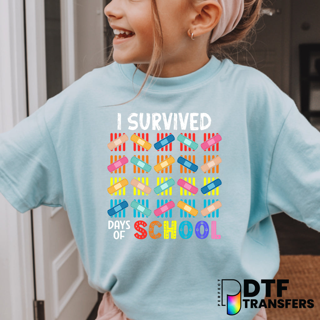 I Survived 100 Days of School Bandaid 100 Days – Teacher DTF Transfer