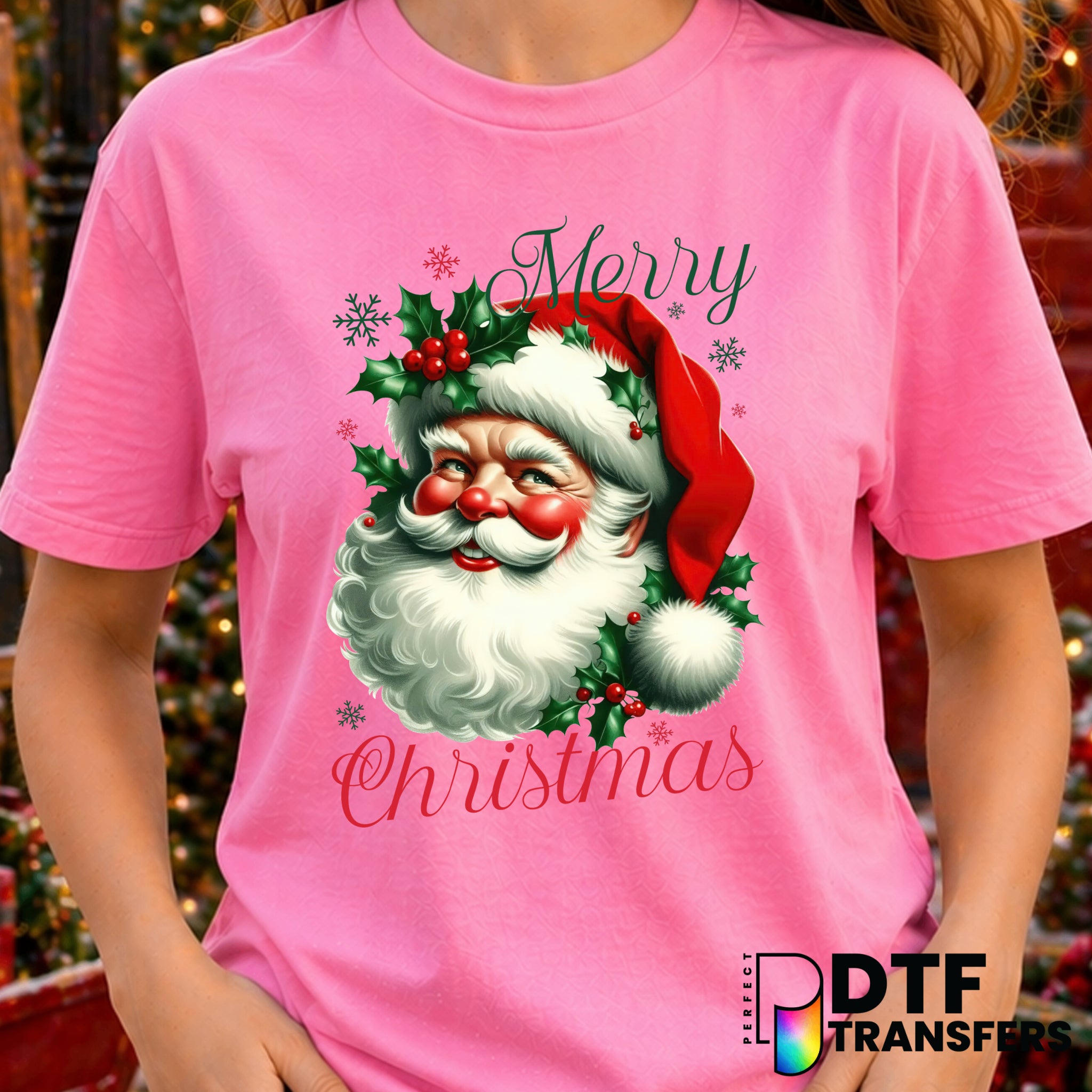 Merry Christmas Santa Script – Christmas DTF Transfer