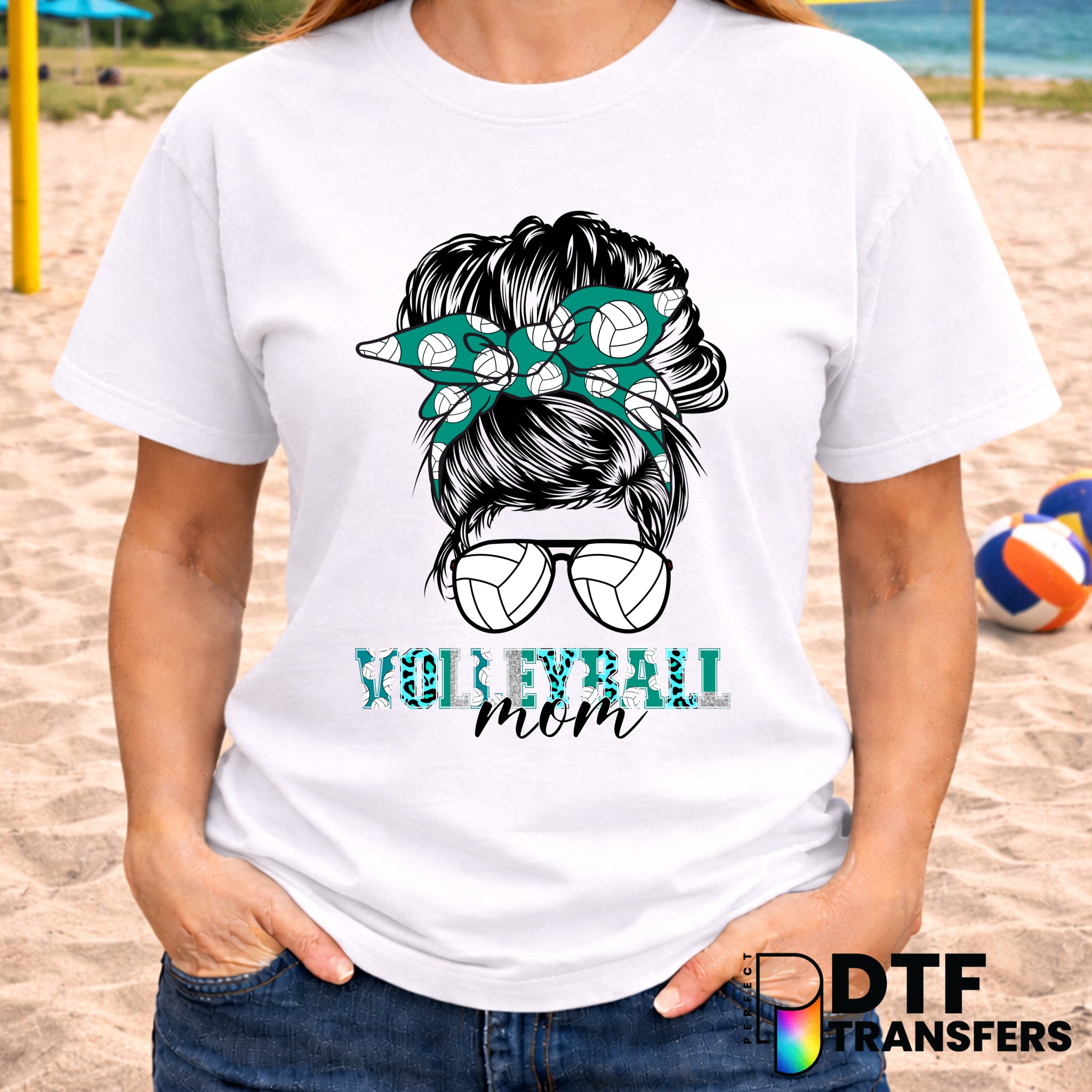 Volleyball Mom Hot Mess Messy Bun – Volleyball DTF Transfer