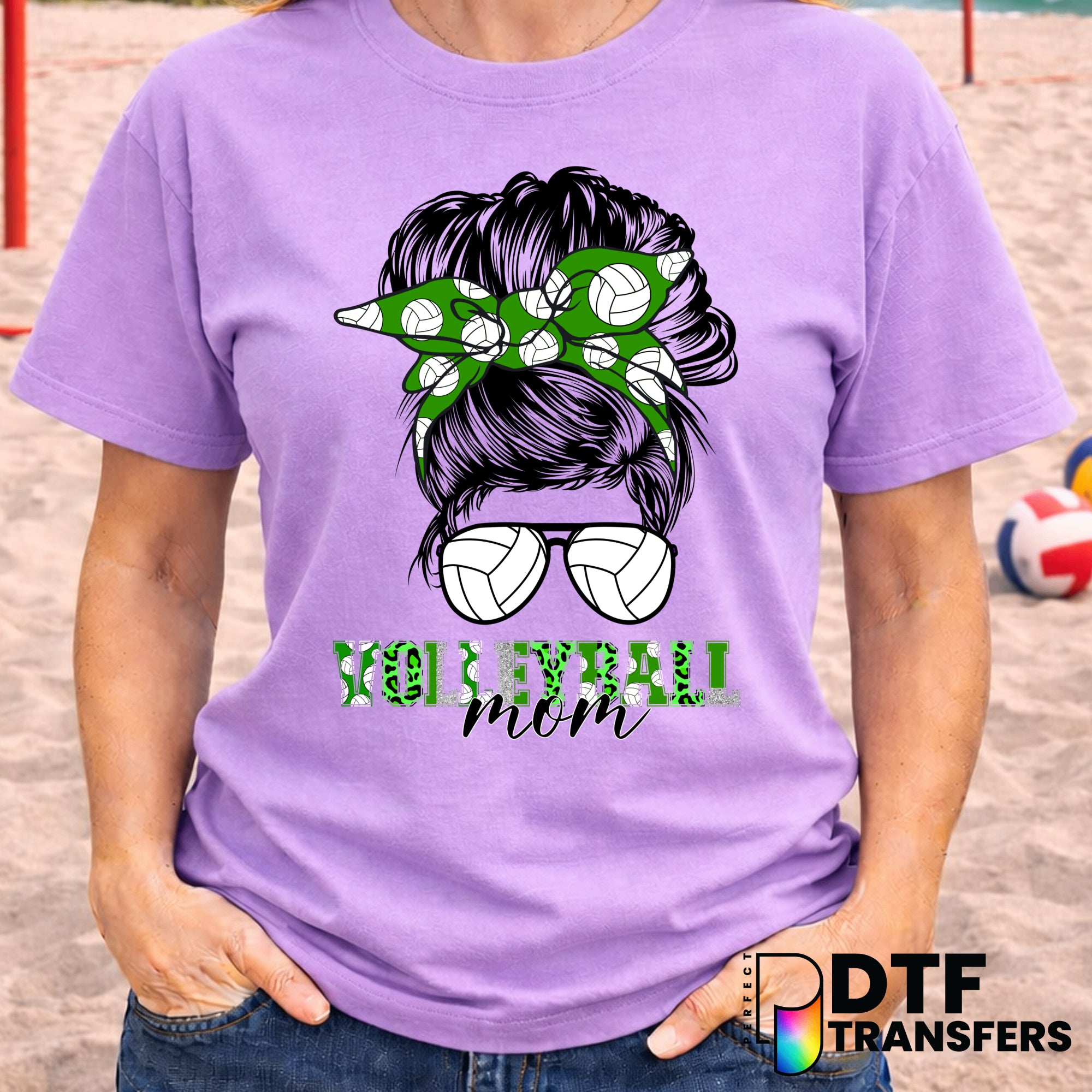 Volleyball Mom Hot Mess Messy Bun – Volleyball DTF Transfer