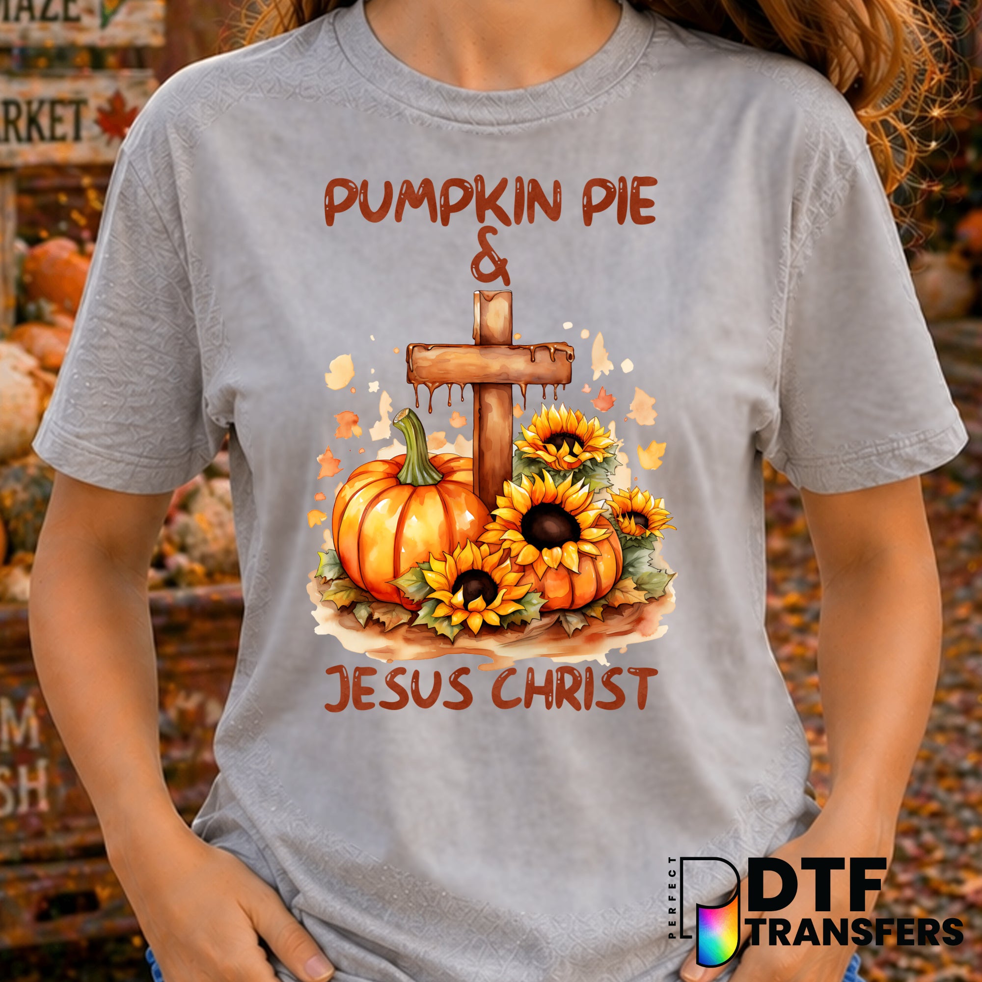 Pumpkin Pie & Jesus Christ – Thanksgiving DTF Transfer