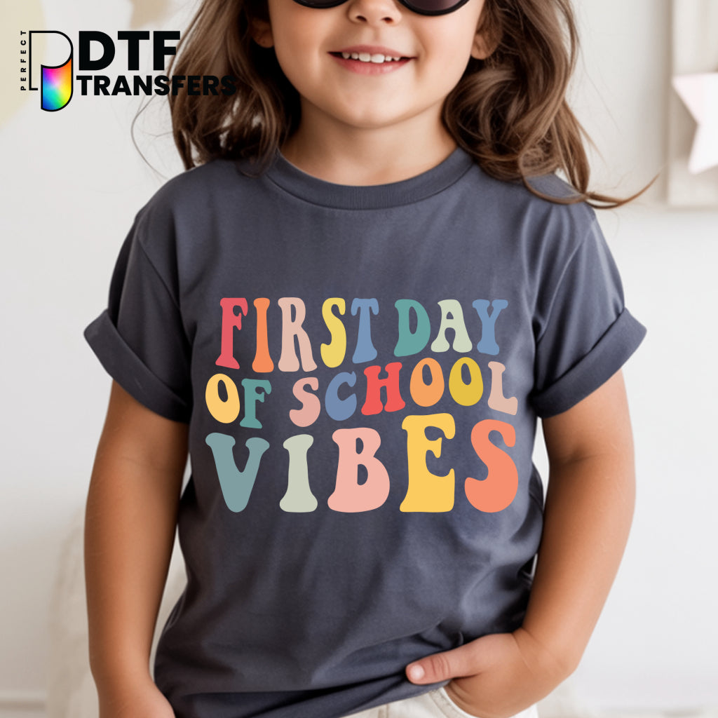 First Day of School Vibes Welcome Back to School – School Bus Books Teacher DTF Transfer