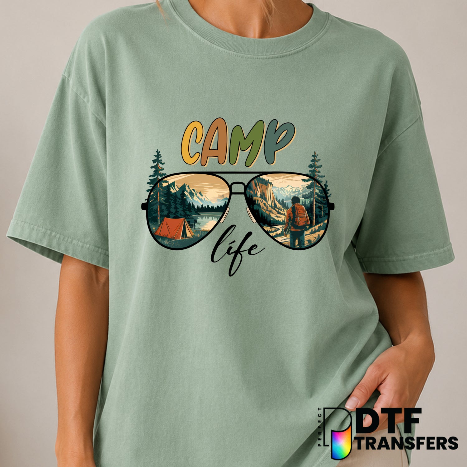 CAMP LIFE – Camping DTF Transfer (view 2 of 2) – by Perfect DTF Transfers – Premade DTF Transfers – Camping, Outdoor
