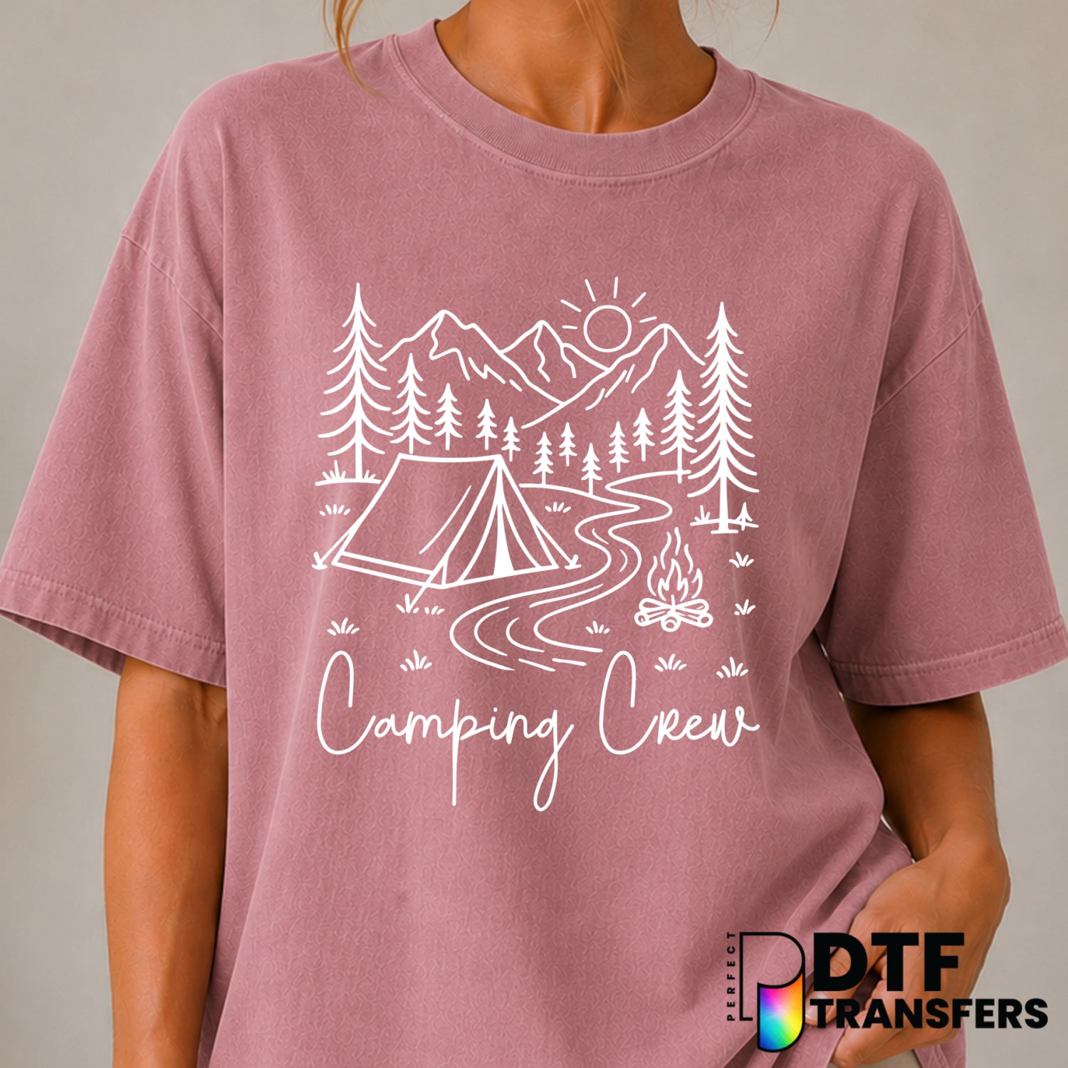 CAMPING CREW – Camping DTF Transfer (view 1 of 2) – by Perfect DTF Transfers – Premade DTF Transfers – Camping, Outdoor