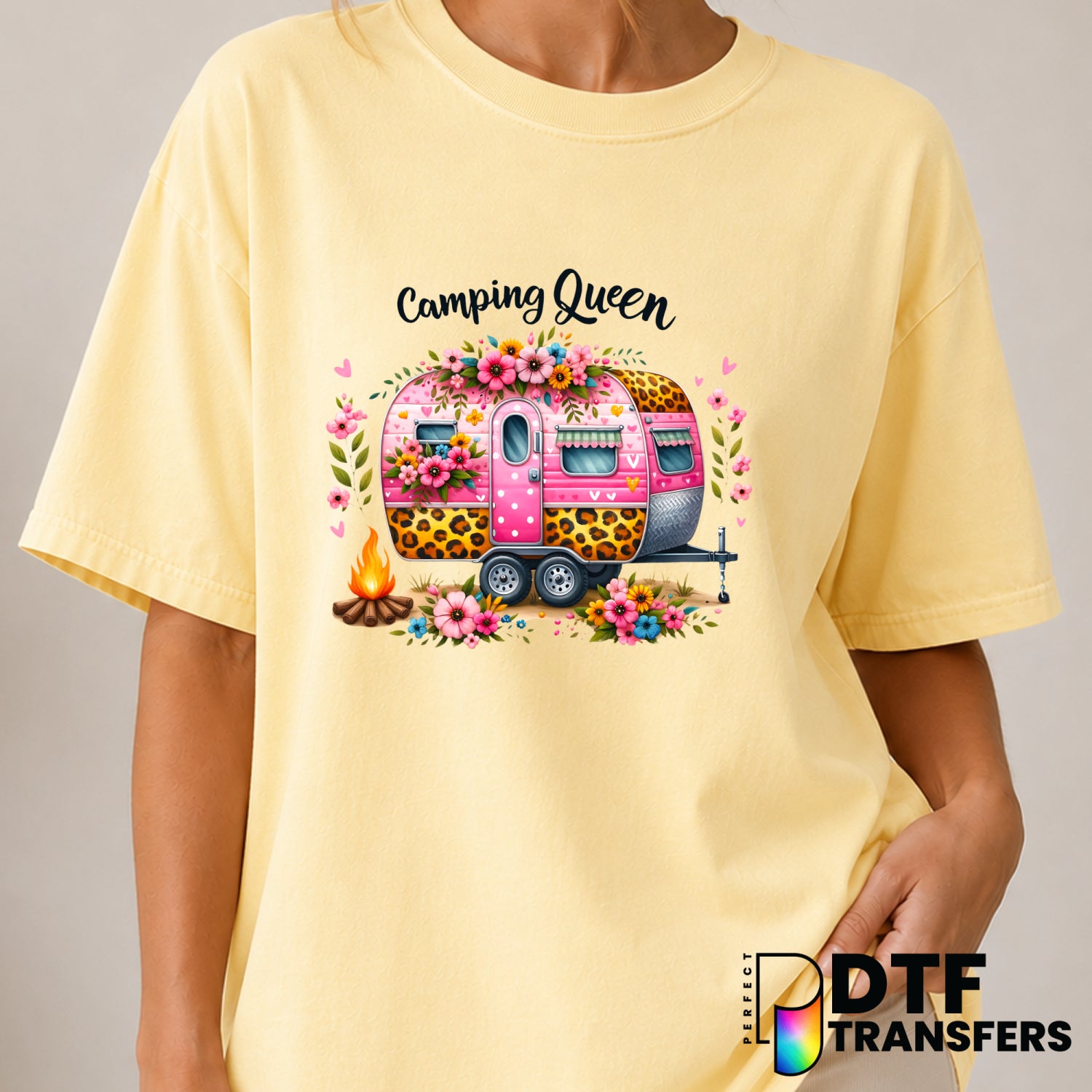 Camping Queen – Camping DTF Transfer (view 1 of 2) – by Perfect DTF Transfers – Premade DTF Transfers – Camping, Outdoor