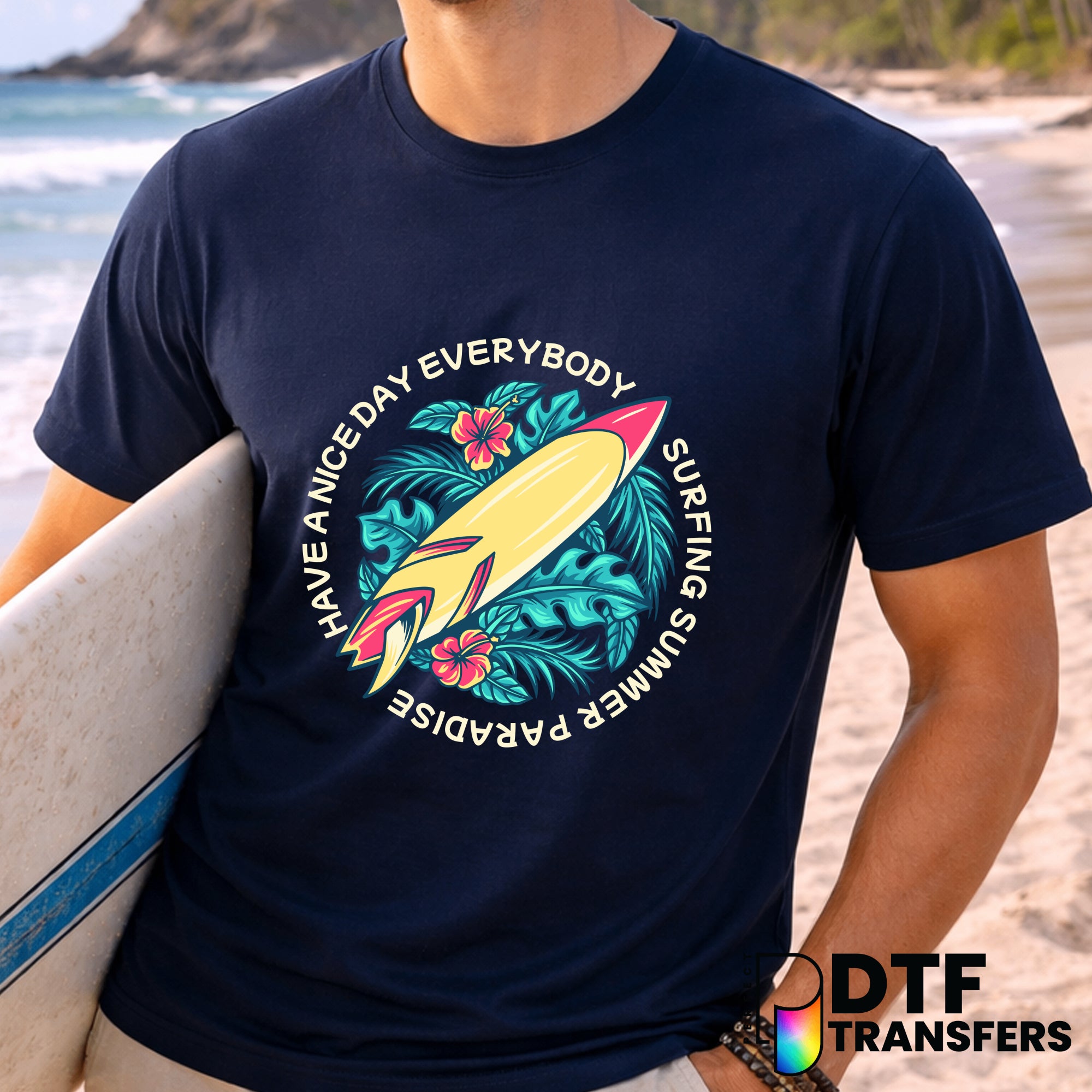 Summer Surfing Paradise – Surfing DTF Transfer