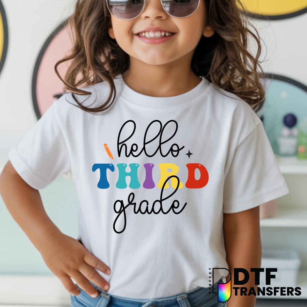 Hello Third Grade – Teacher DTF Transfer