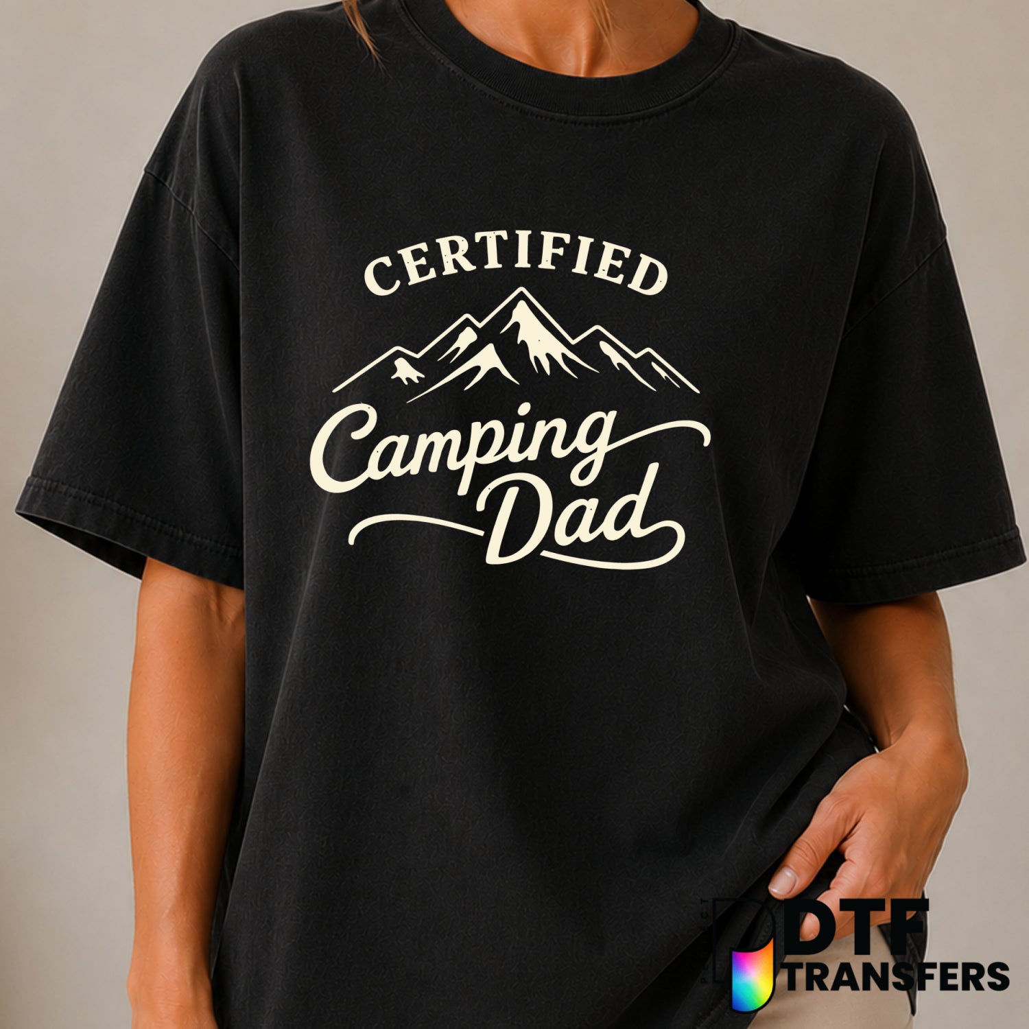 Certified Camping Dad – Camping DTF Transfer (view 1 of 2) – by Perfect DTF Transfers – Premade DTF Transfers – Camping, O...