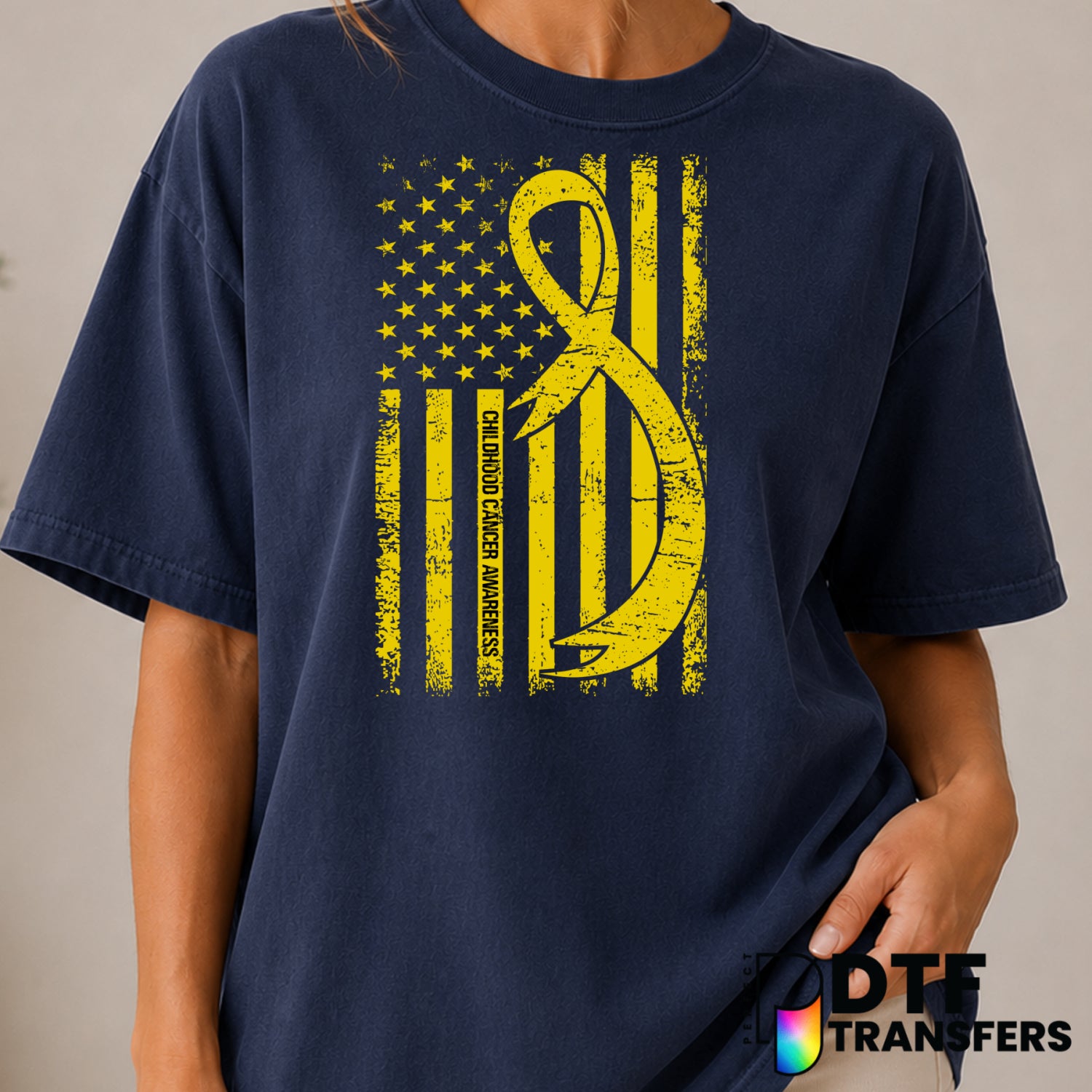 CHILDHOOD CANCER AWARENESS – Cancer Awareness DTF Transfer (view 1 of 2) – by Perfect DTF Transfers – Premade DTF Transfer...