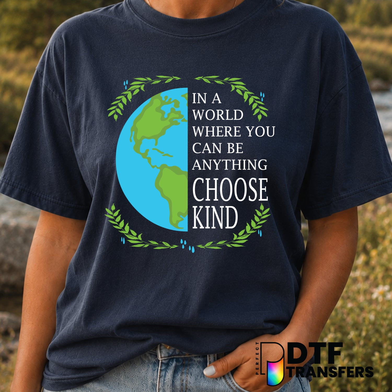 Choose Kindness in the World – Anti-Bullying DTF Transfer (view 2 of 2) – by Perfect DTF Transfers – Premade DTF Transfers...