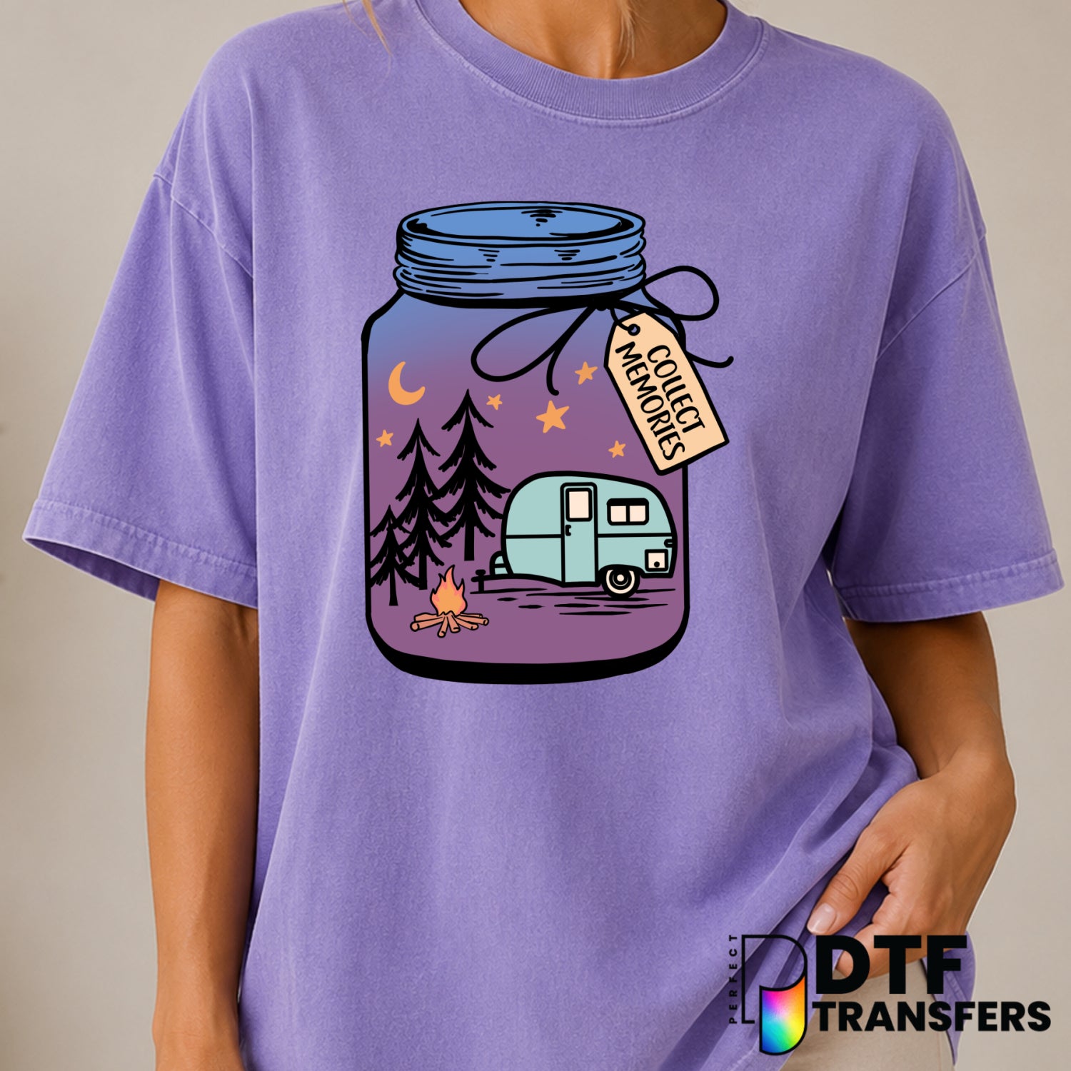 COLLECT MEMORIES RV LIFE CAMPING – Camping DTF Transfer (view 1 of 2) – by Perfect DTF Transfers – Premade DTF Transfers –...