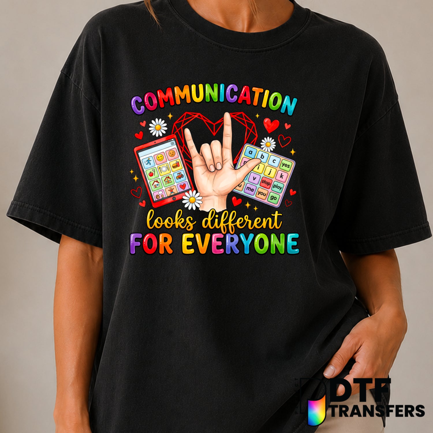 Communication Looks Different For Everyone Neurodiversity Autism Awareness DTF Transfer (view 2 of 2) – by Perfect DTF Tra...