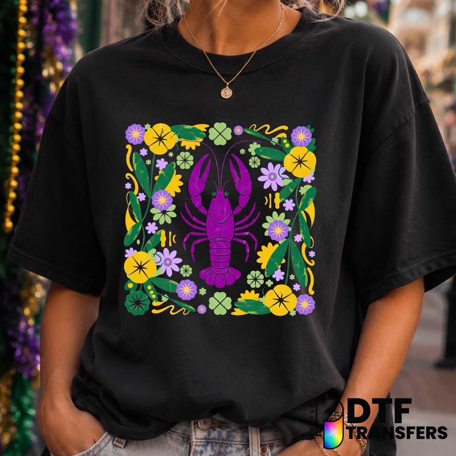 CRAWFISH SEASON – Mardi Gras DTF Transfer (view 2 of 2) – by Perfect DTF Transfers – Premade DTF Transfers – Mardi Gras, F...