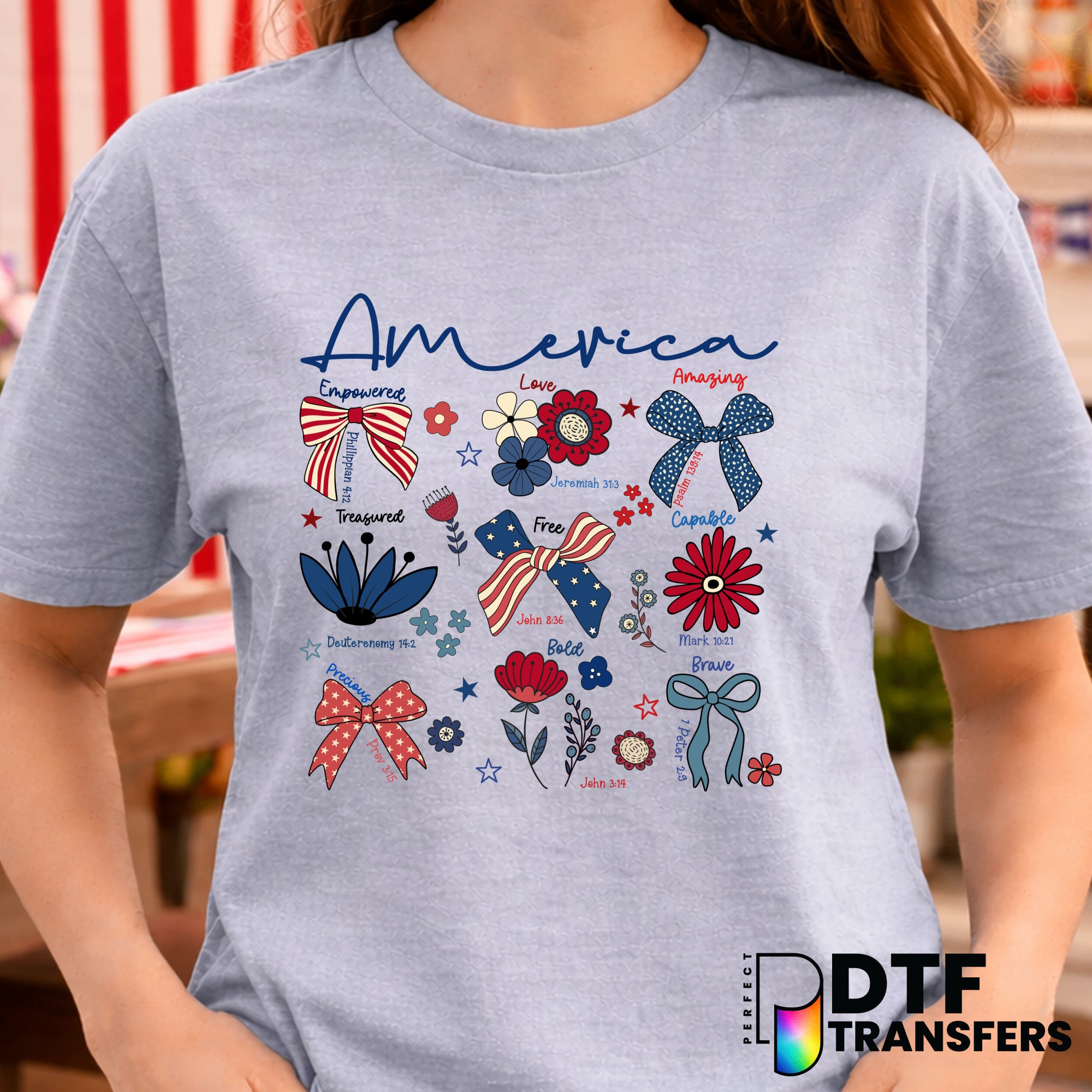 God Bless America – Fourth of July DTF Transfer