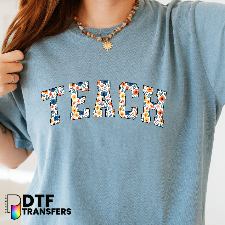 Teach Boho Floral Flower – Teacher DTF Transfer