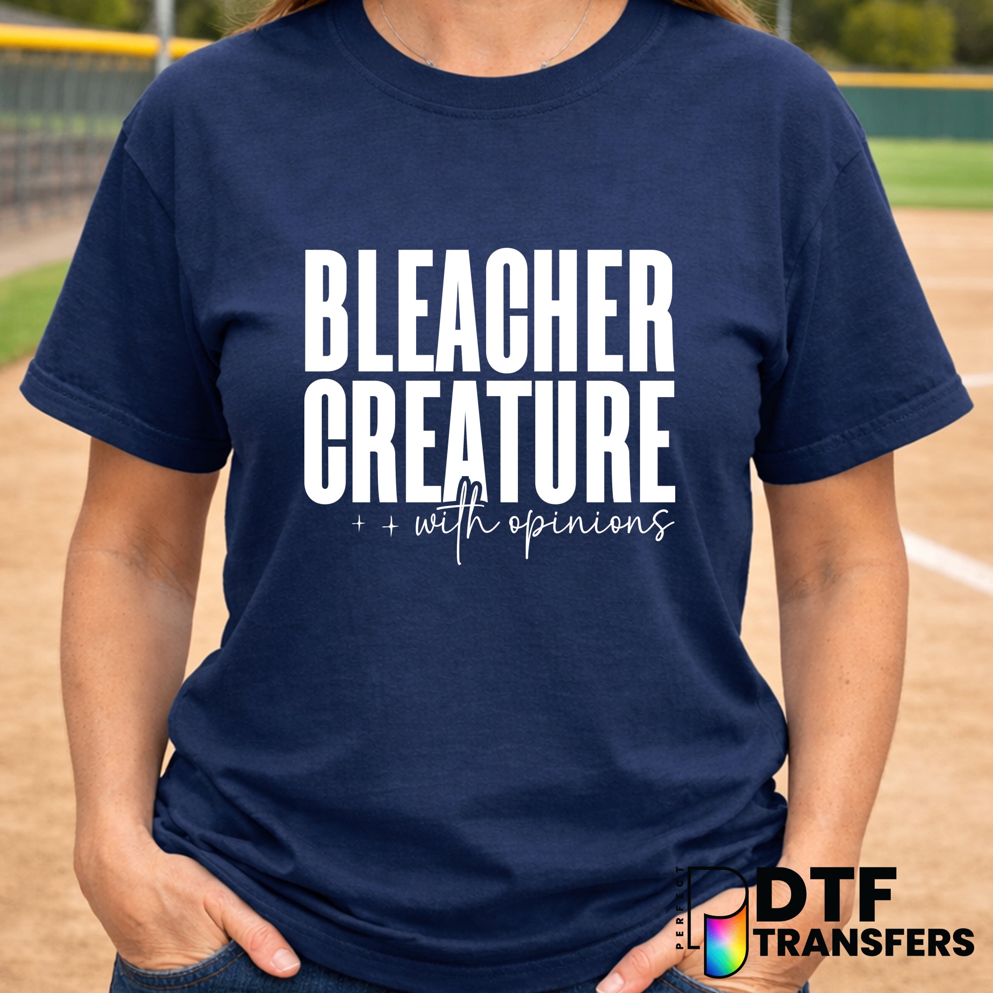 Bleacher Creature with Opinions – Softball DTF Transfer