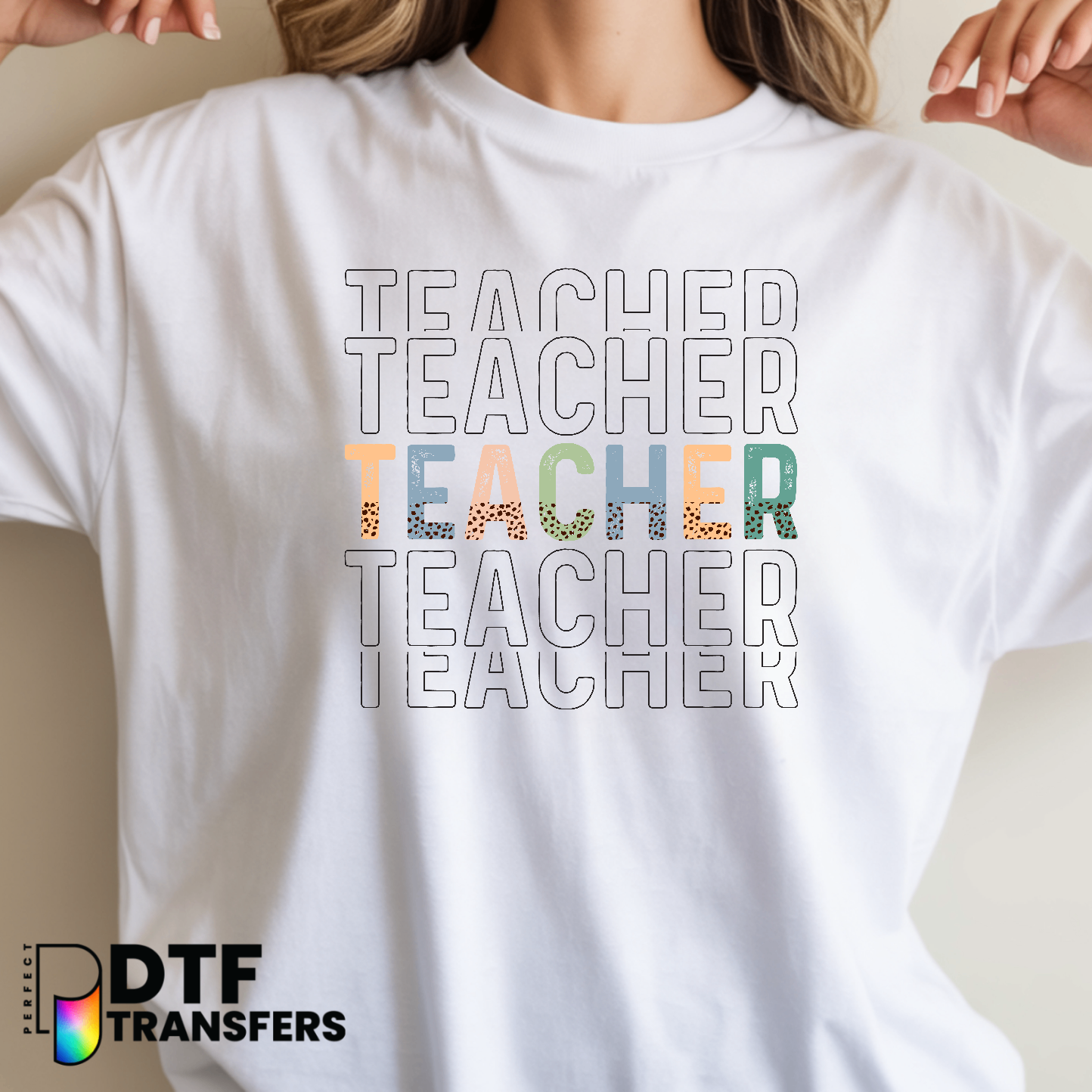 TEACHER (Leopard Apple) – Teacher DTF Transfer