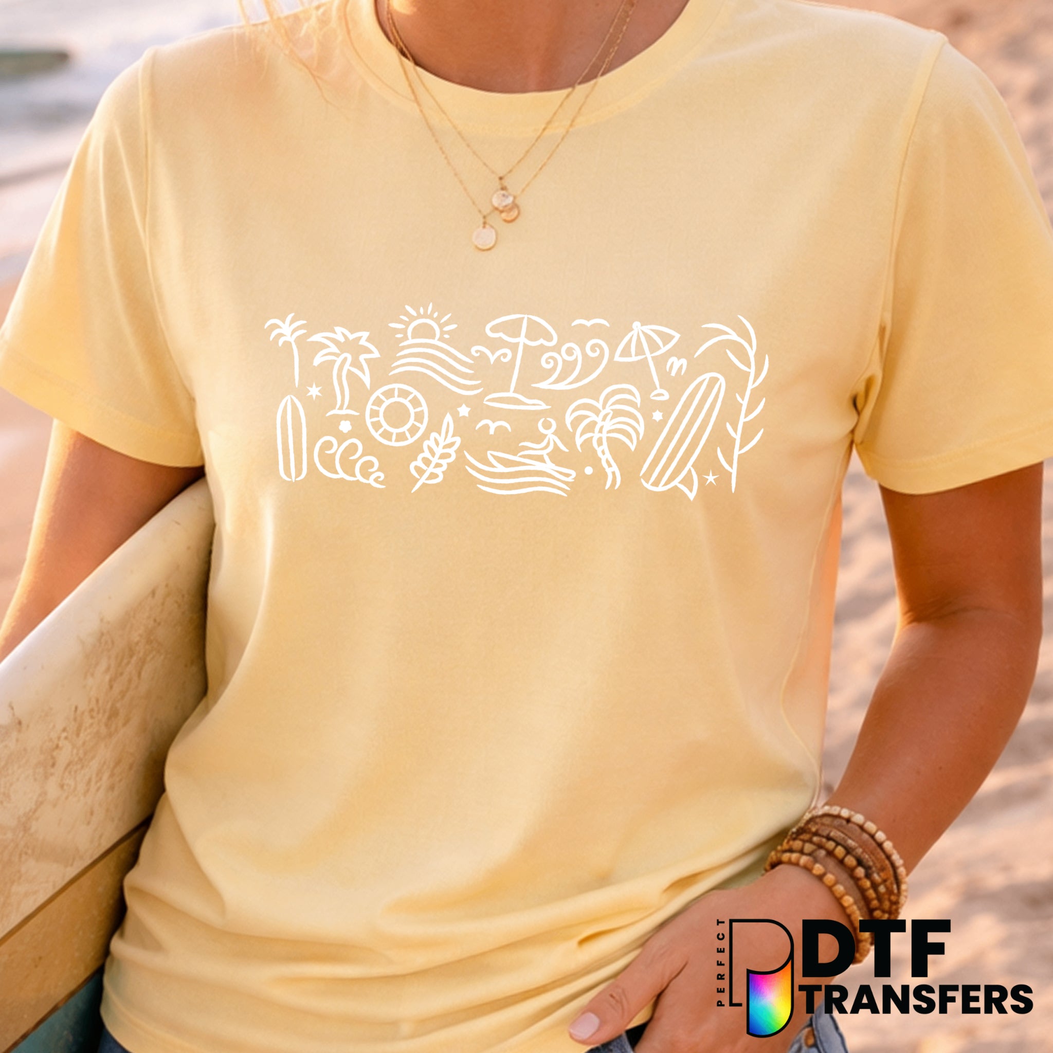 Wave W Surfing – DTF Transfer