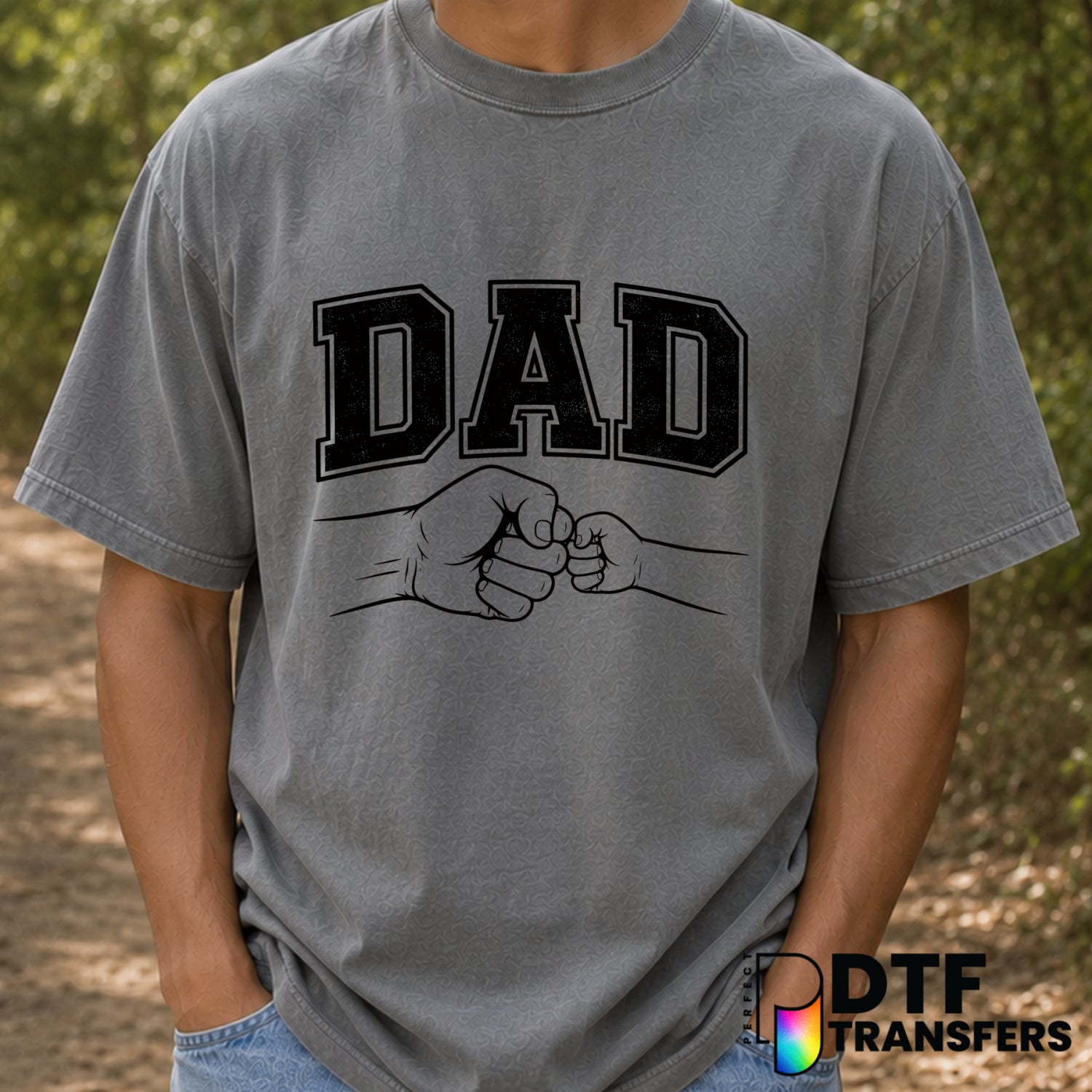 Dad Fist Bump Father's Day DTF Transfer (view 2 of 2) – by Perfect DTF Transfers – Premade DTF Transfers – Father's Day, Dad
