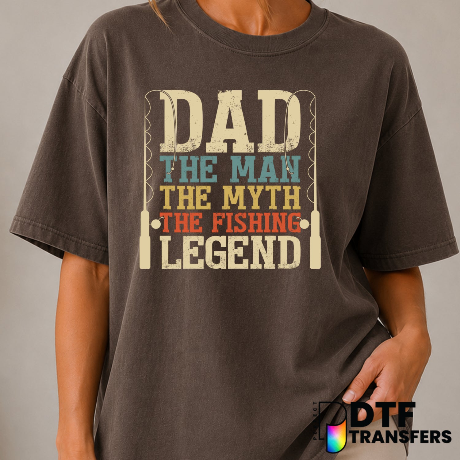 Dad The Man The Myth The Fishing Legend – Fishing DTF Transfer (view 1 of 2) – by Perfect DTF Transfers – Premade DTF Tran...