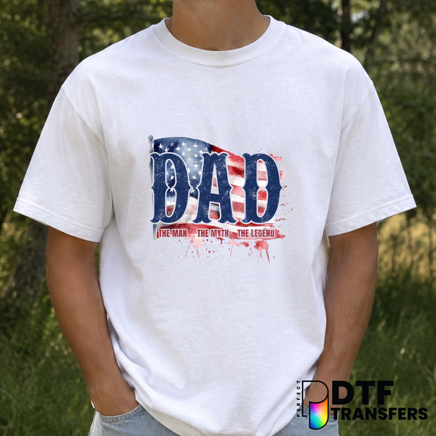 Dad The Man The Myth The Legend – Father's Day DTF Transfer (view 1 of 2) – by Perfect DTF Transfers – Premade DTF Transfe...