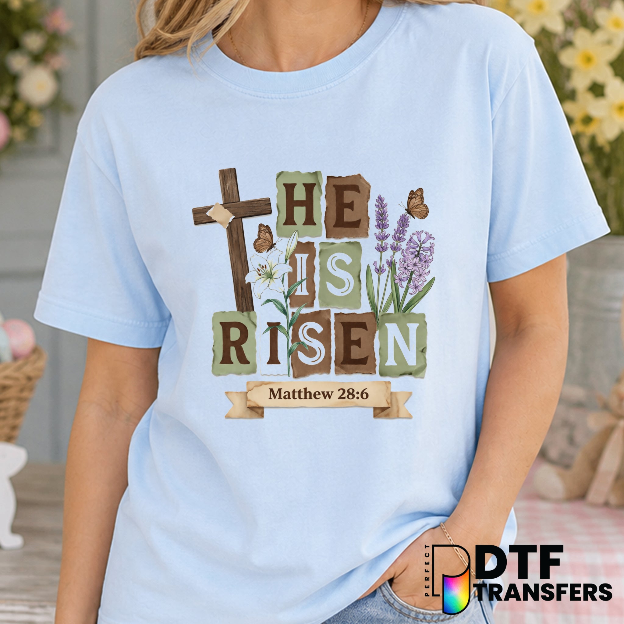He Is Risen – Easter DTF Transfer
