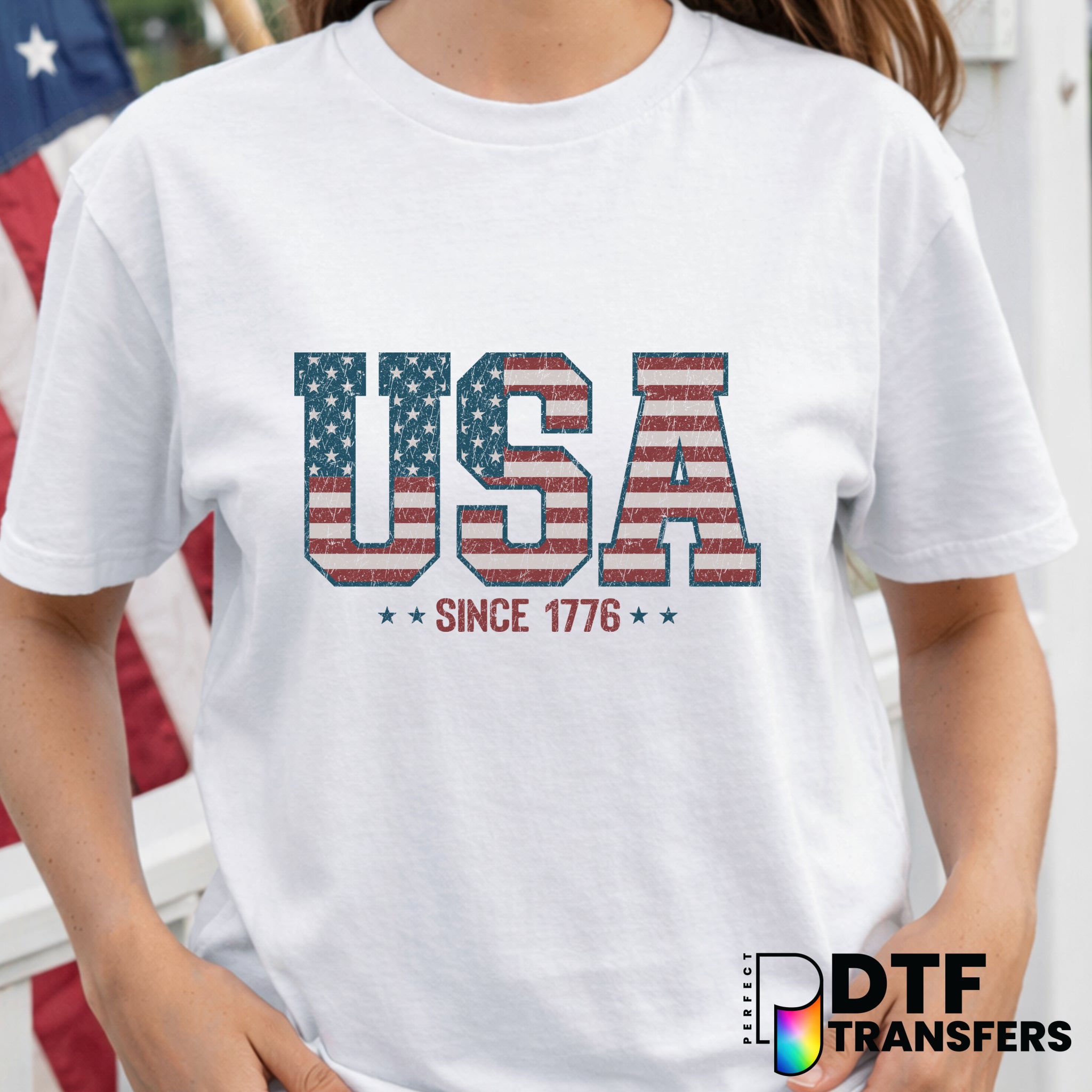 USA Retro Grunge Since 1776 – Fourth of July DTF Transfer