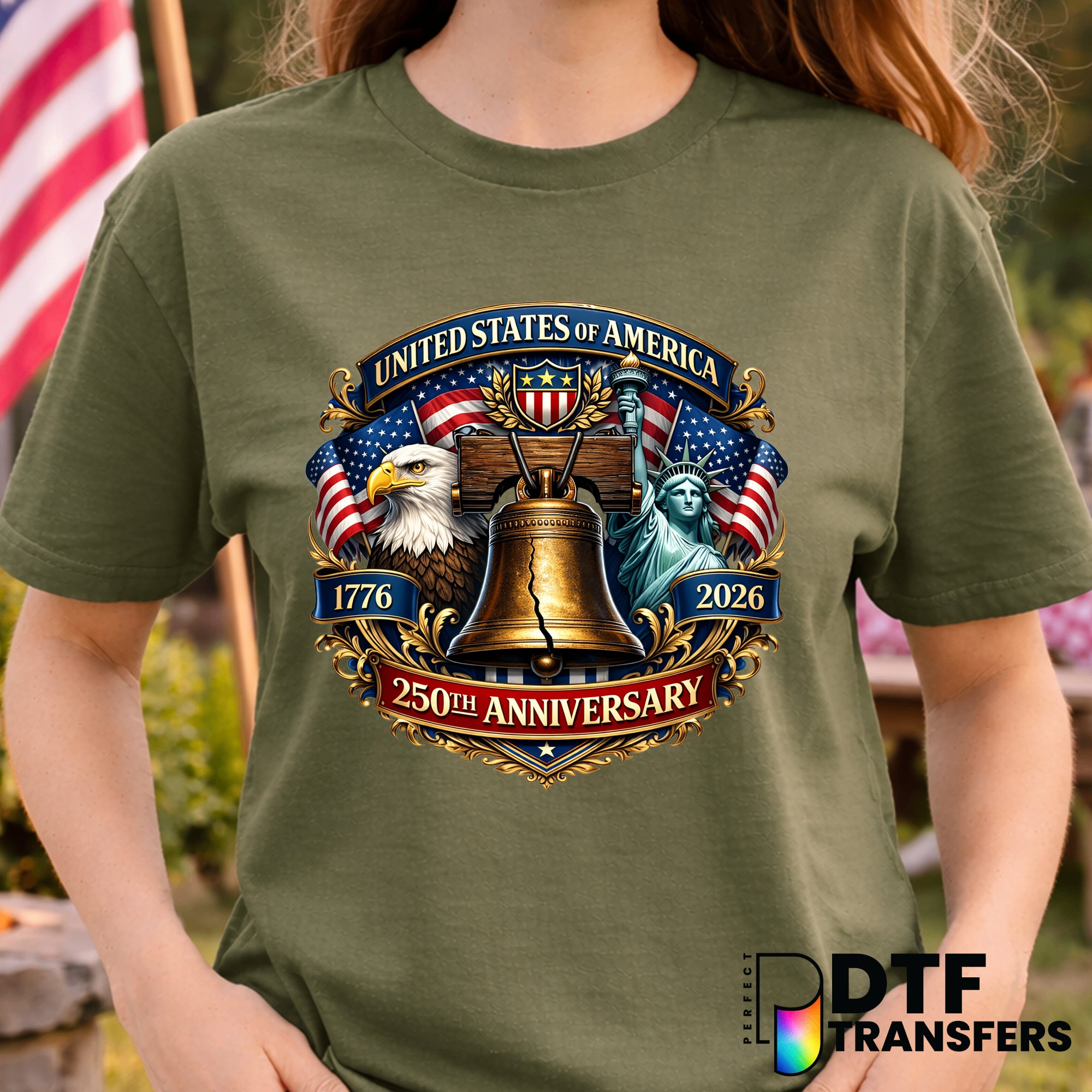 USA 250th Anniversary LIBERTY EAGLE – Fourth of July DTF Transfer