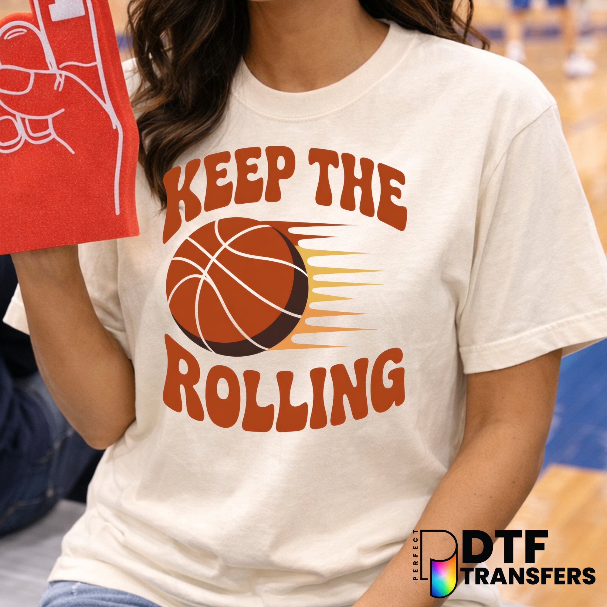 KEEP THE BASKETBALL ROLLING – Basketball DTF Transfer