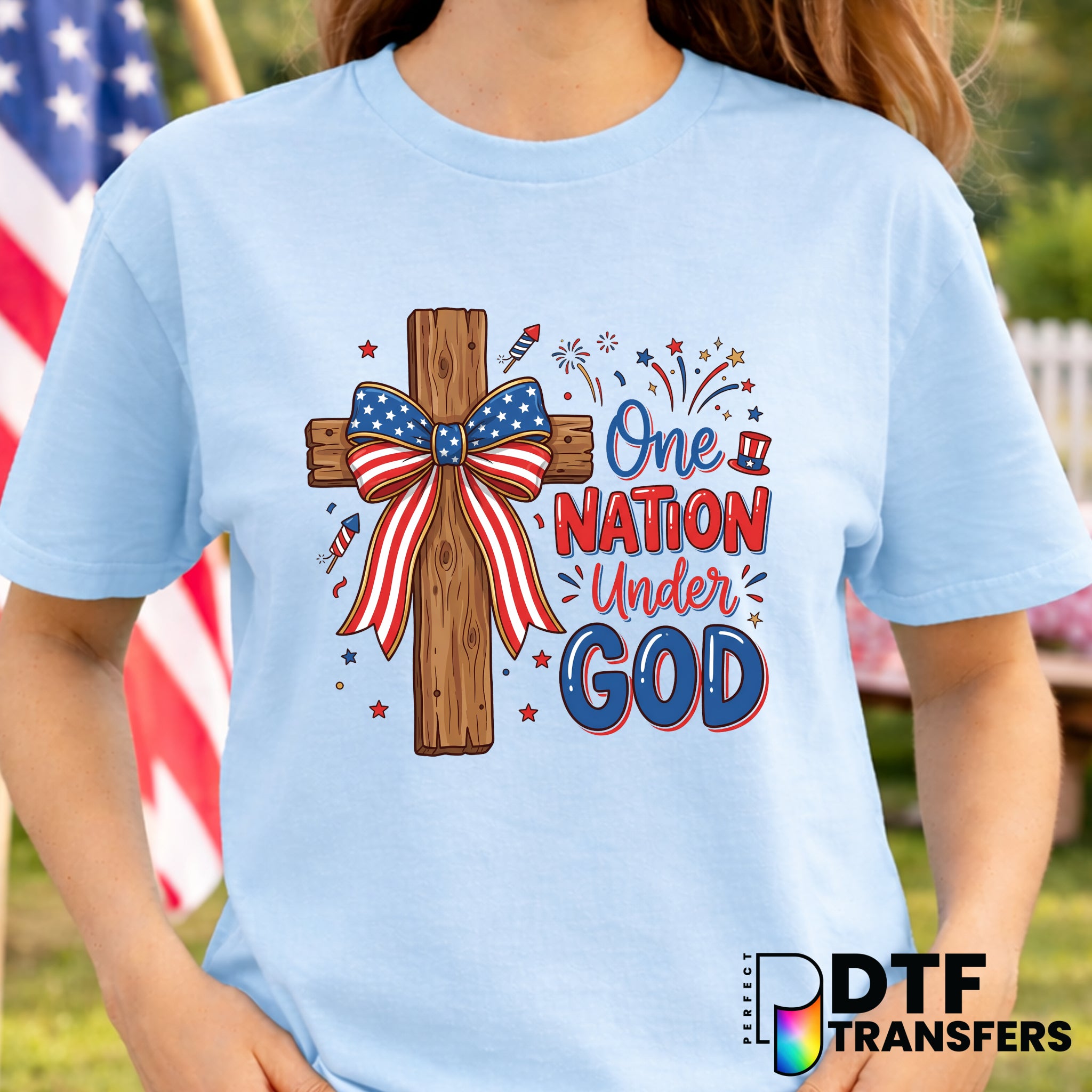 ONE NATION UNDER GOD – Fourth of July DTF Transfer