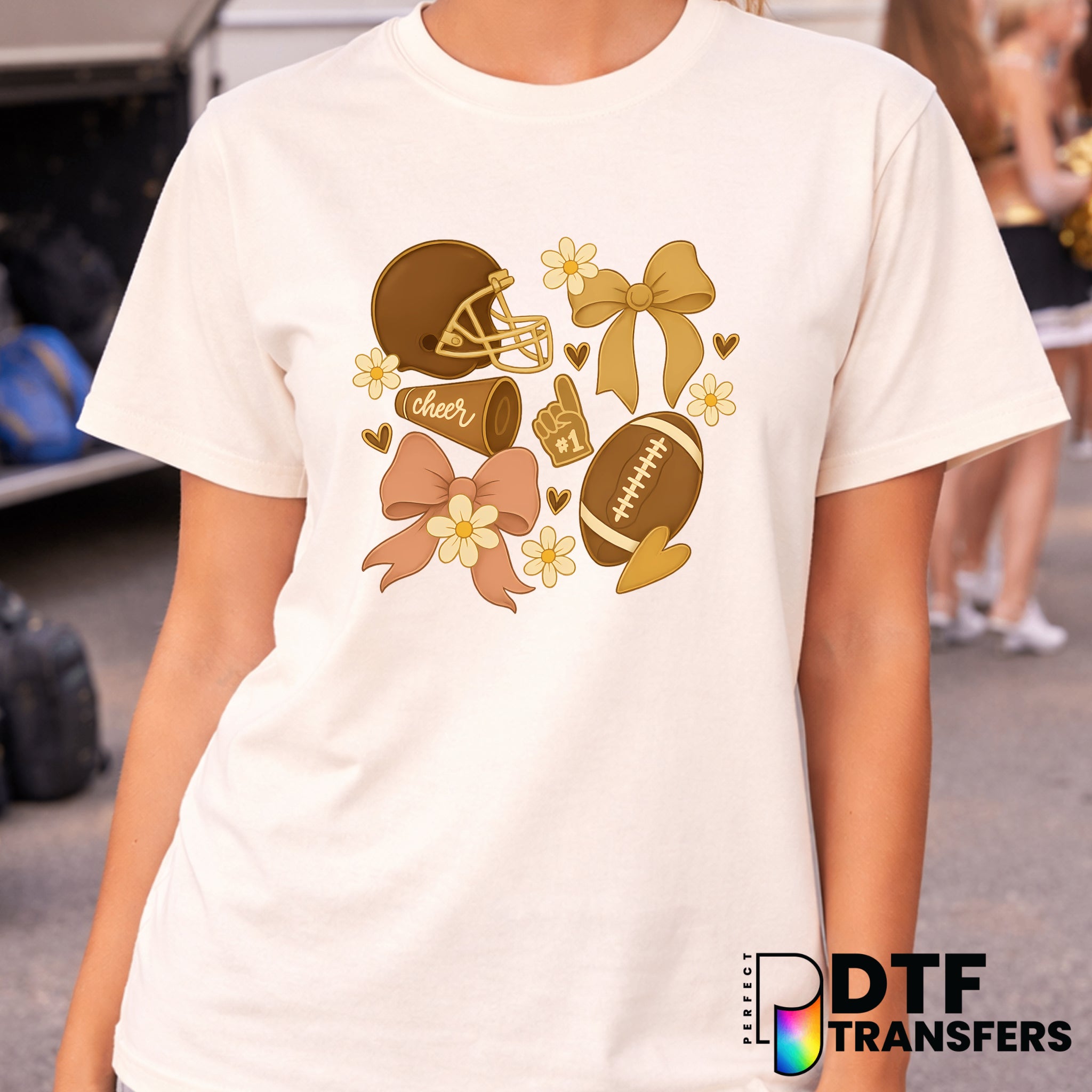 CHEER MOM Loves Football – Cheerleading DTF Transfer