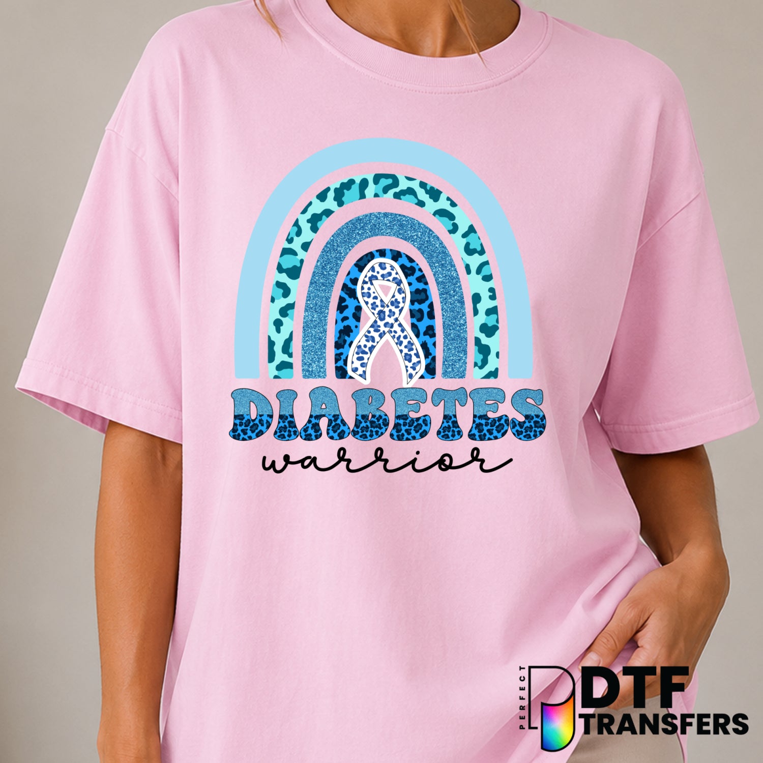 Diabetes Warrior – Diabetes Awareness DTF Transfer (view 1 of 2) – by Perfect DTF Transfers – Premade DTF Transfers – Diab...