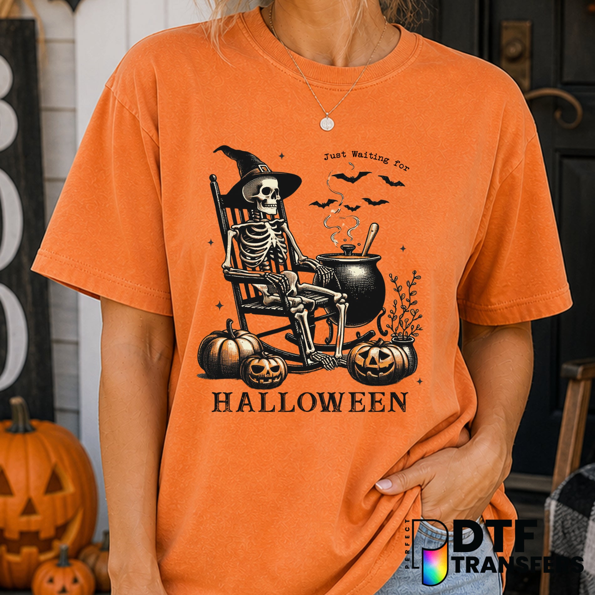 Just Waiting for Halloween – Halloween DTF Transfer