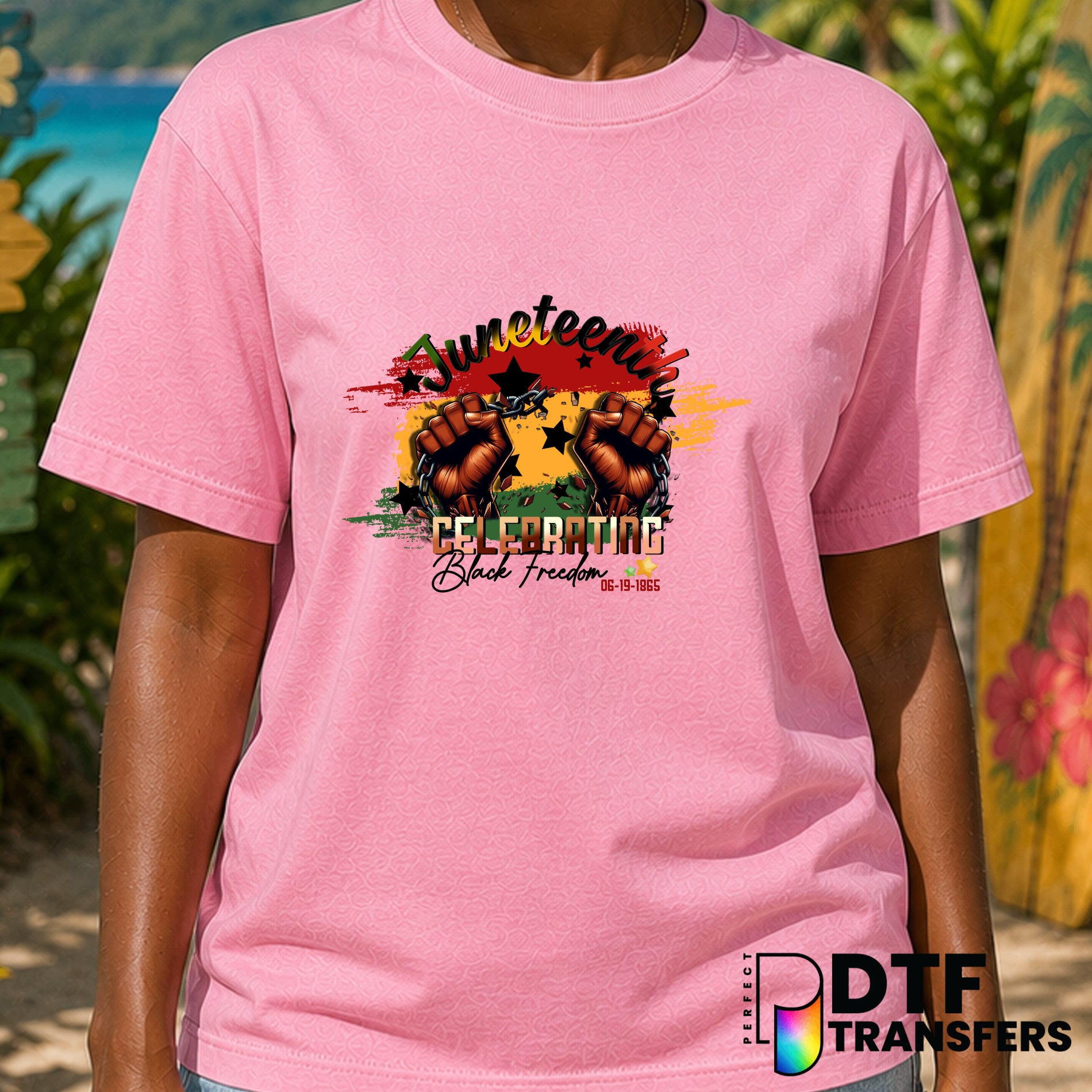Juneteenth Black Freedom Breaking Chains – Black History Month DTF Transfer