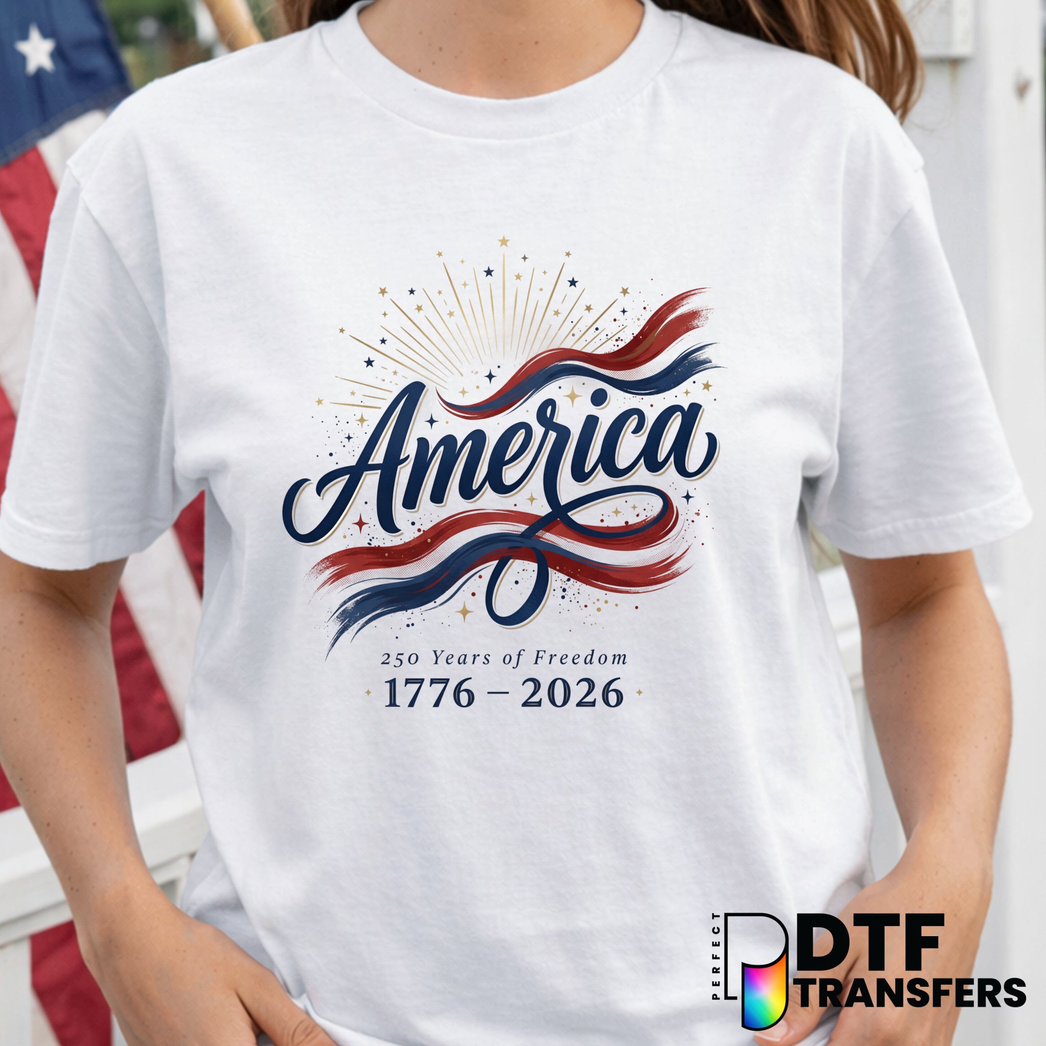 America 250 Years Of Freedom – Fourth of July DTF Transfer