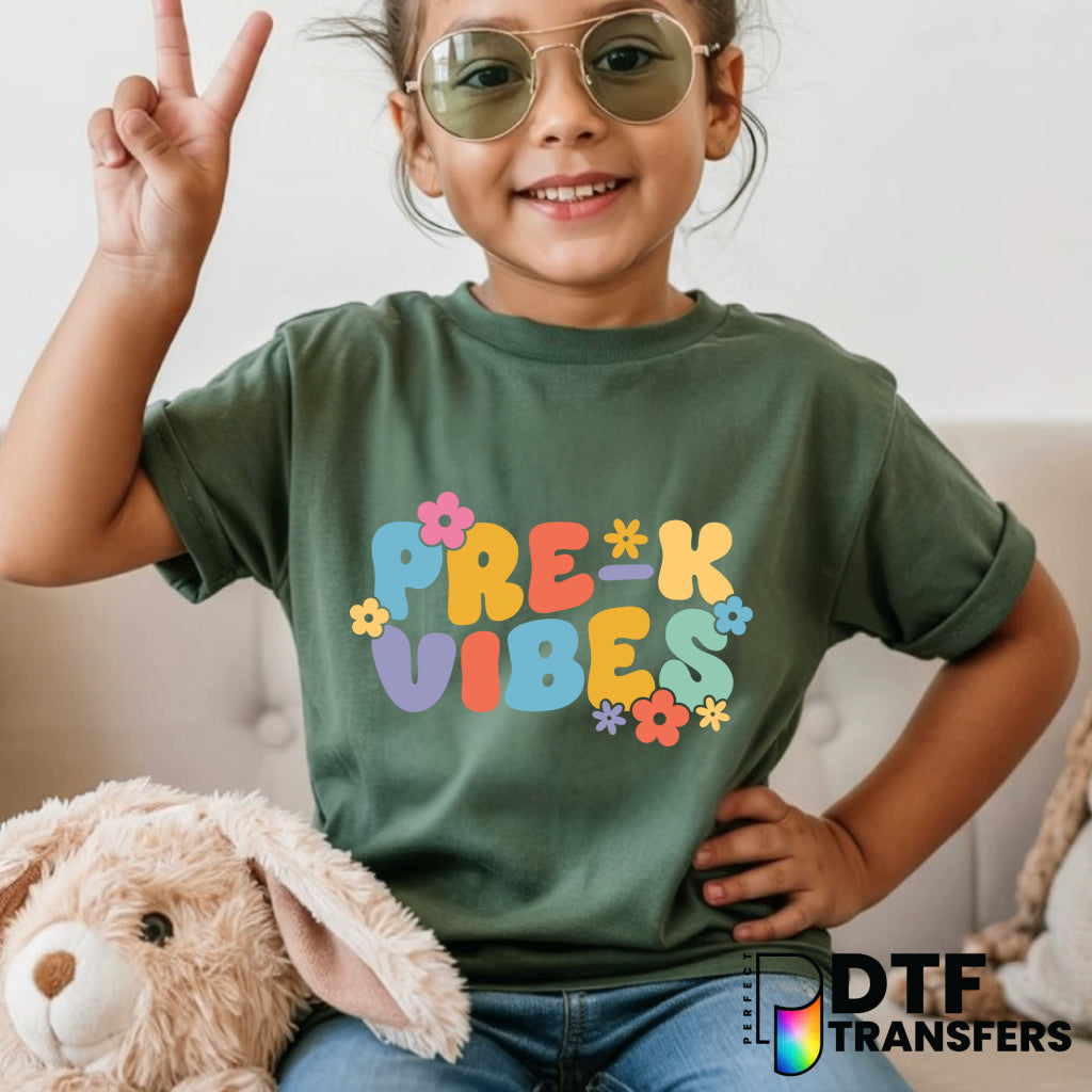 Pre-K Retro Wavy Vibes – Teacher DTF Transfer
