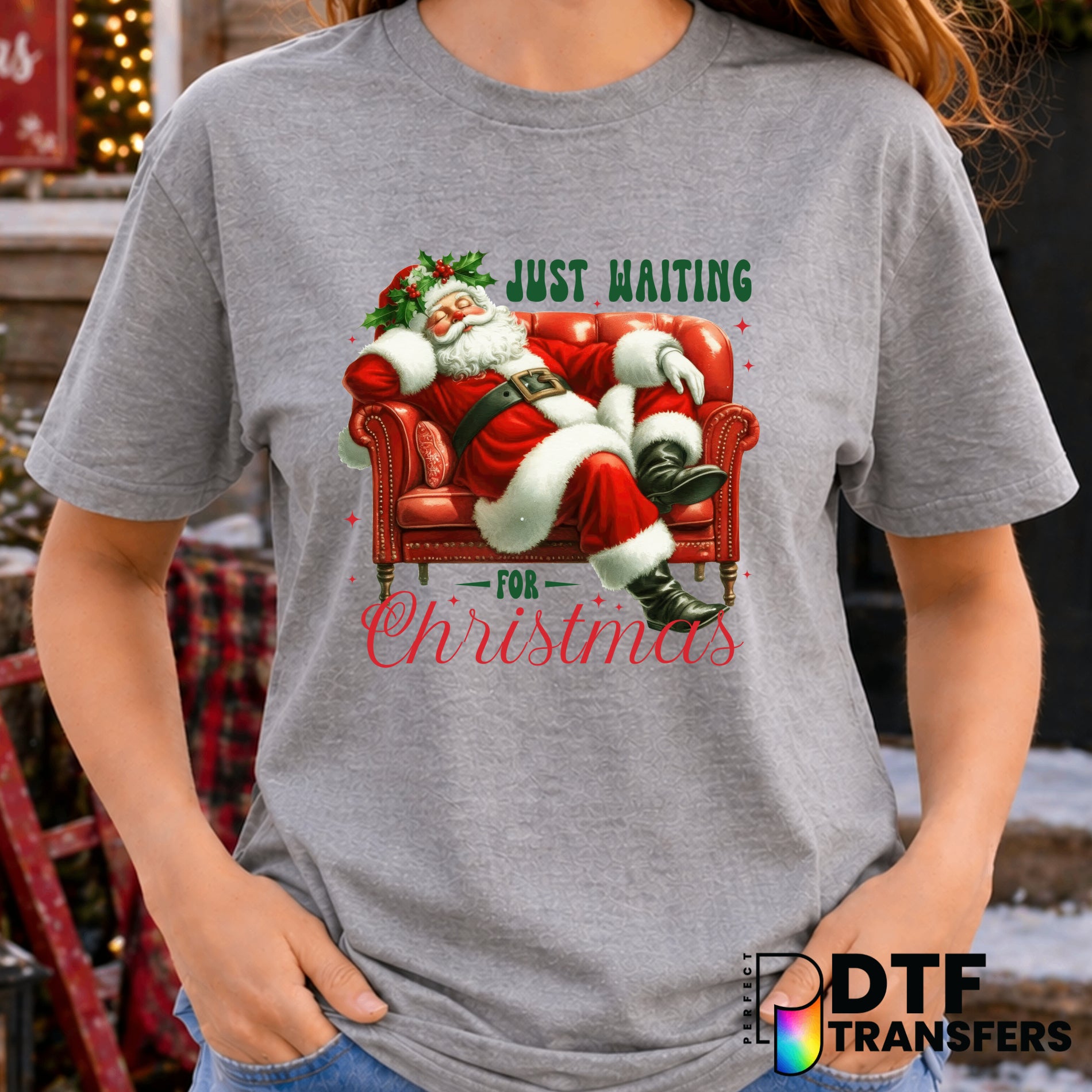 Just Waiting for Christmas – Christmas DTF Transfer