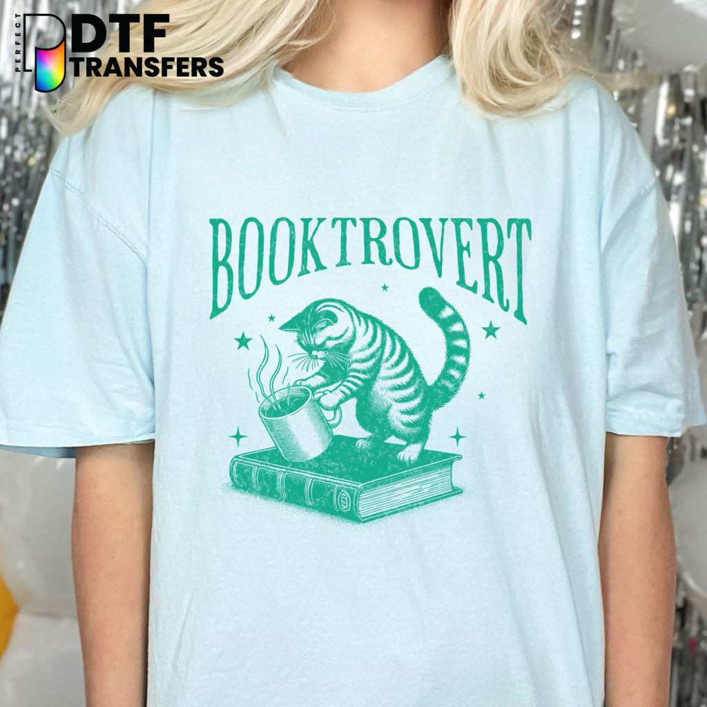 Reading Cat with Glasses – Teacher Classroom DTF Transfer
