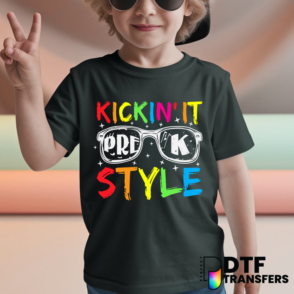 Kickin It Pre-K Style Pre-K – Teacher DTF Transfer